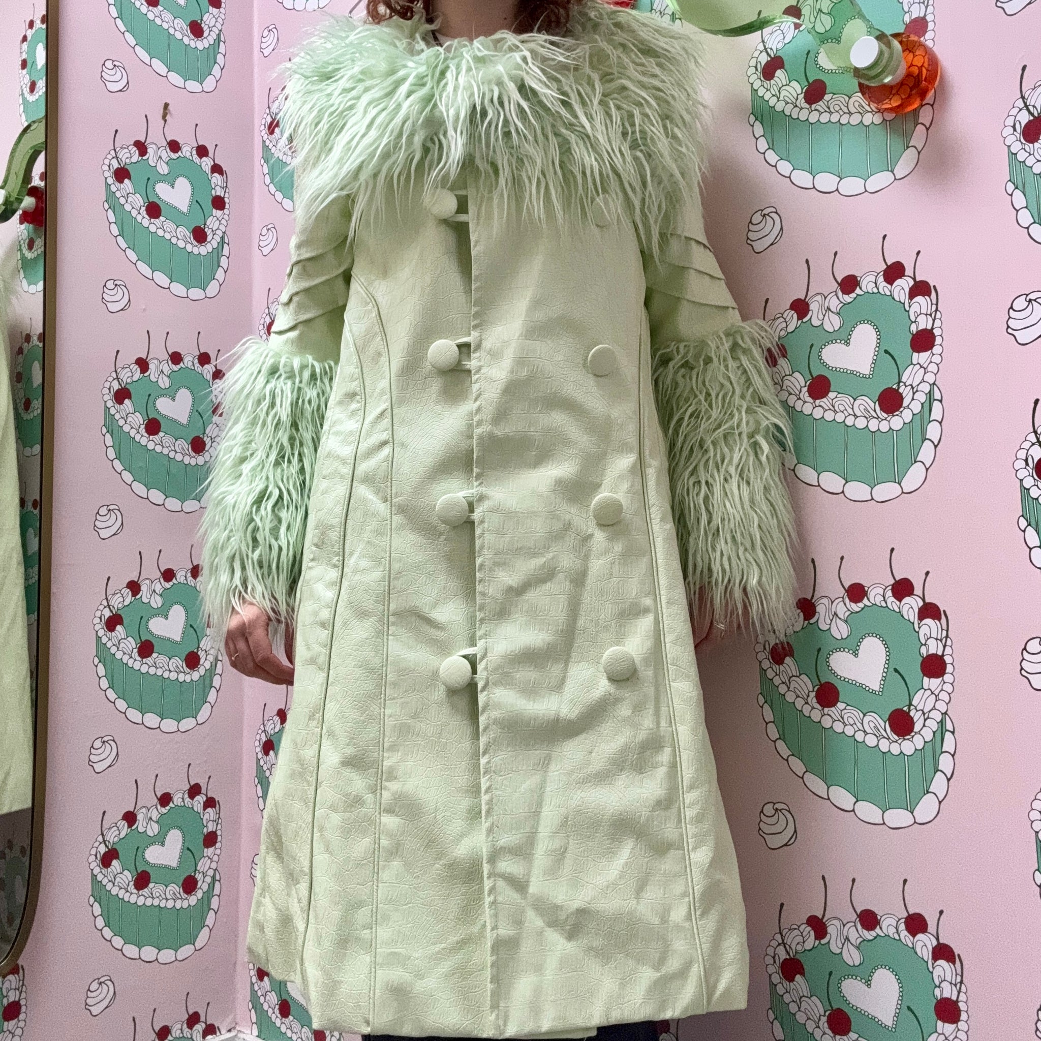 House of Sunny Mint Green Coat - Consignment