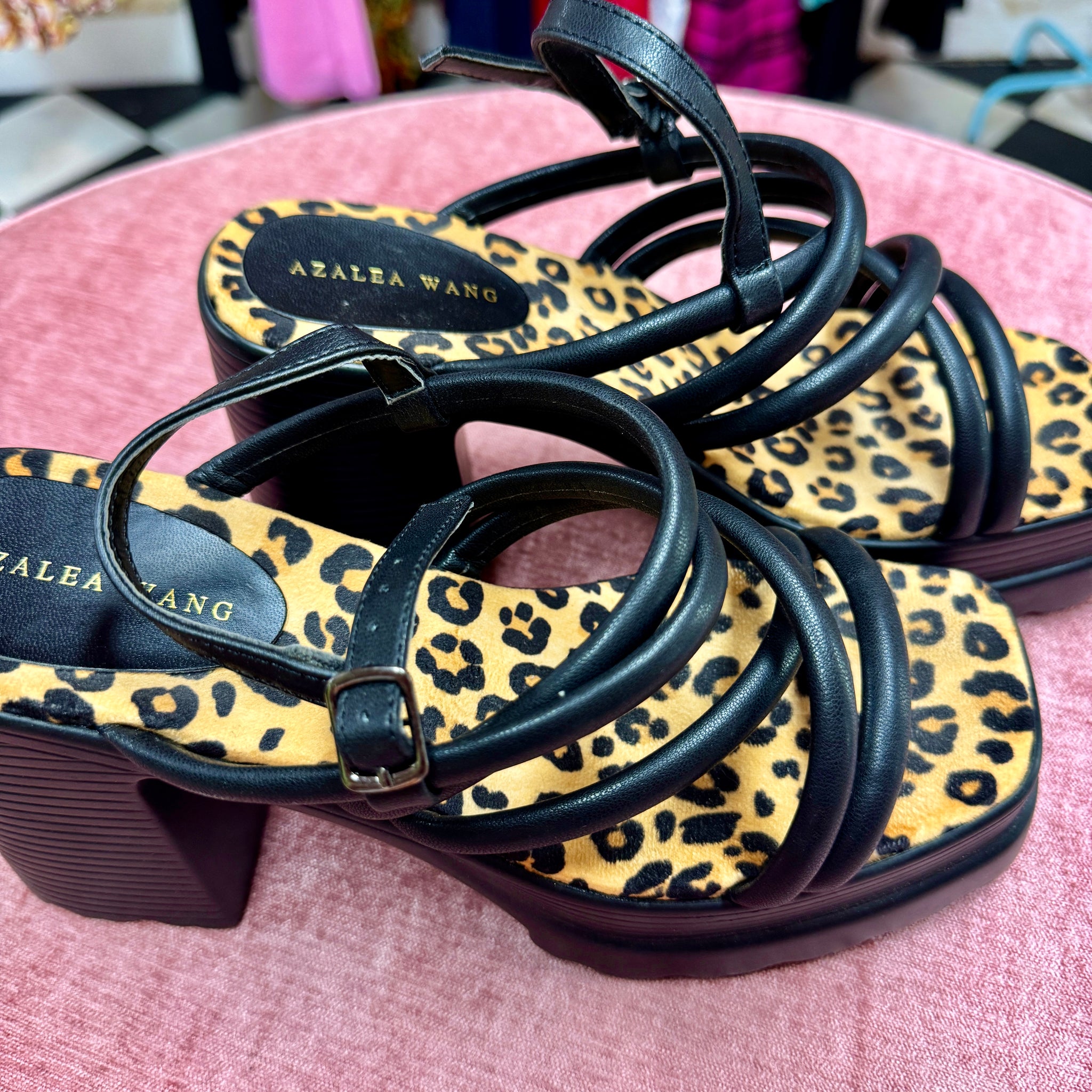 Leopard Print Wedge Heels