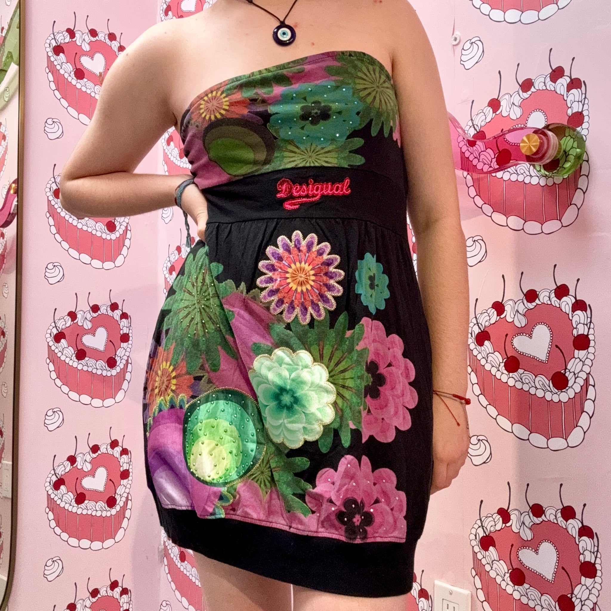 Desigual Strapless Babydoll Dress