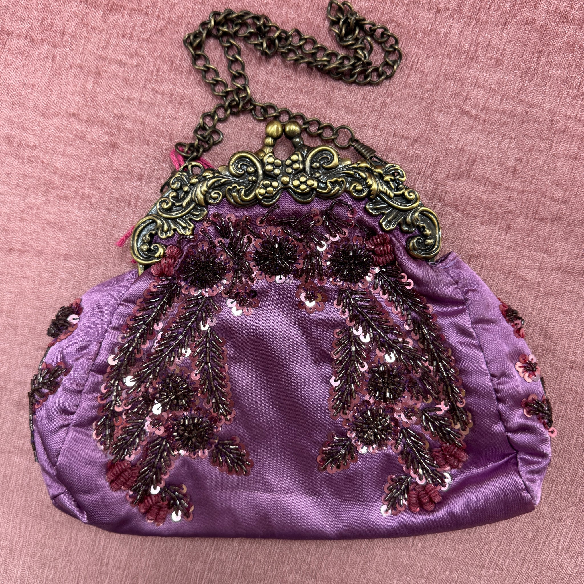 Purple Sequin Clutch