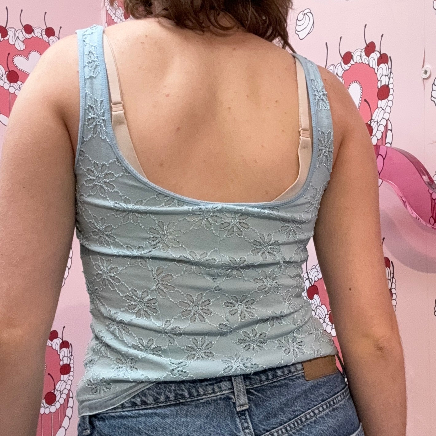 Baby Blue Flower Corset Top