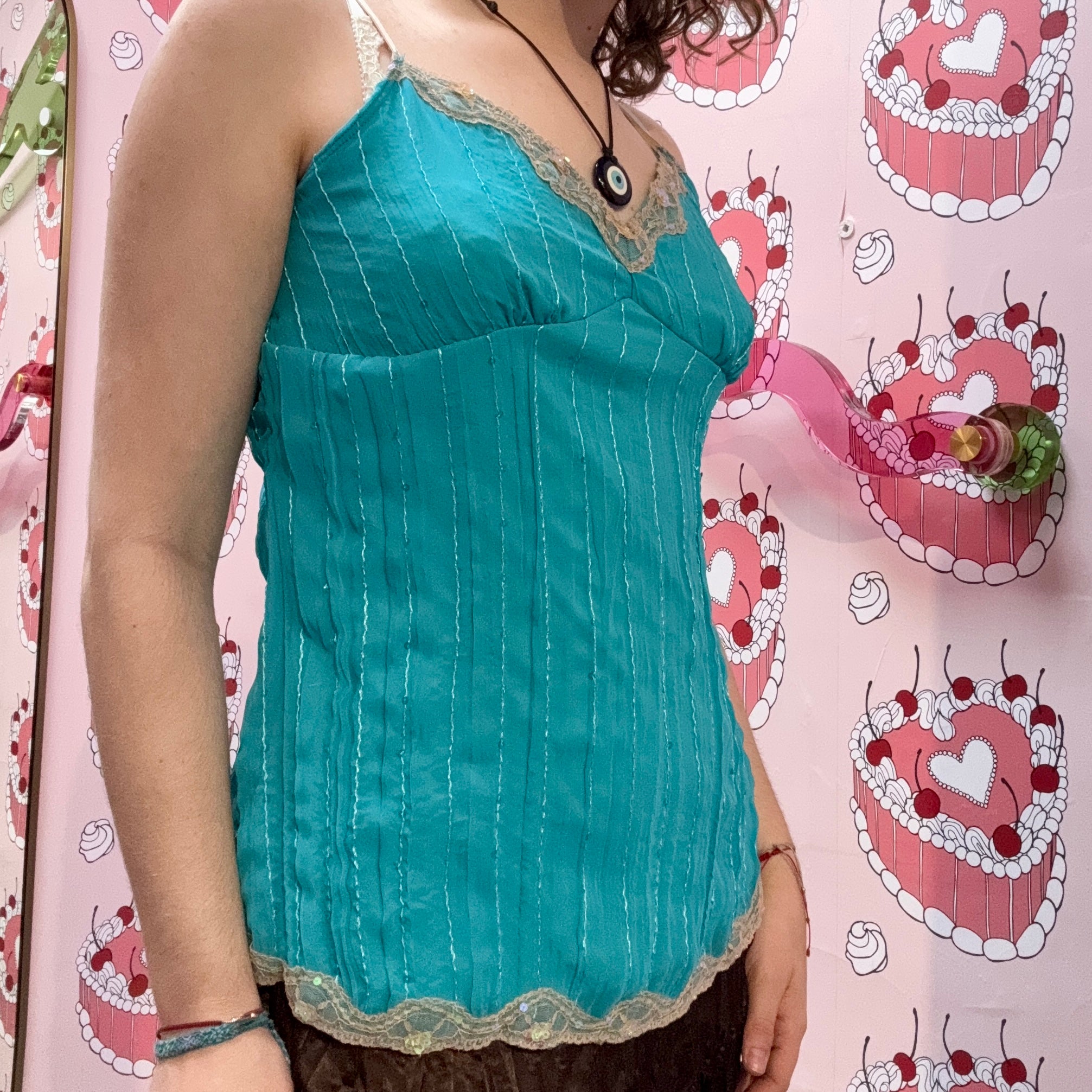 Blue Lace Tank Top