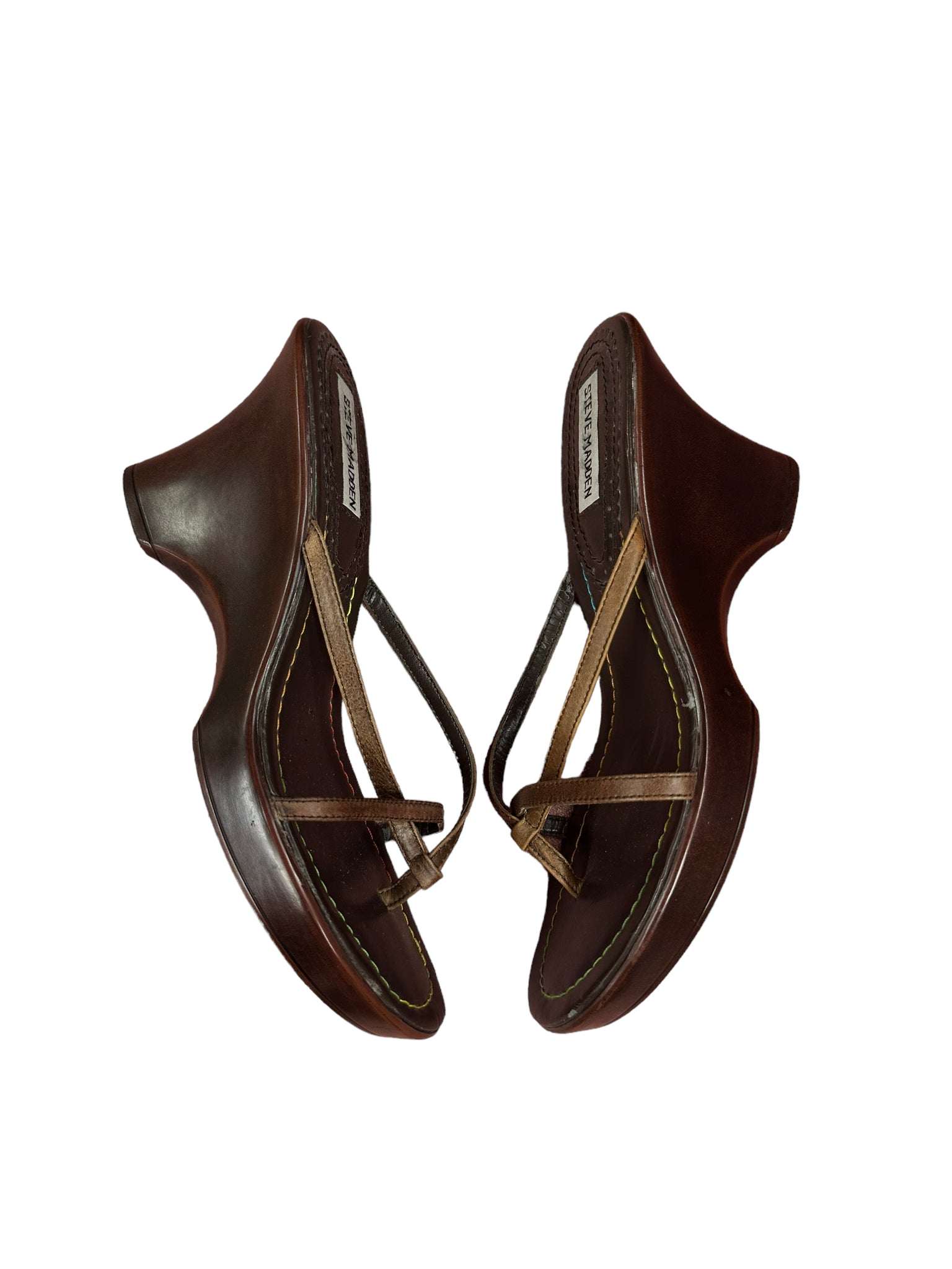 Brown Wooden Unique Heel Sandal