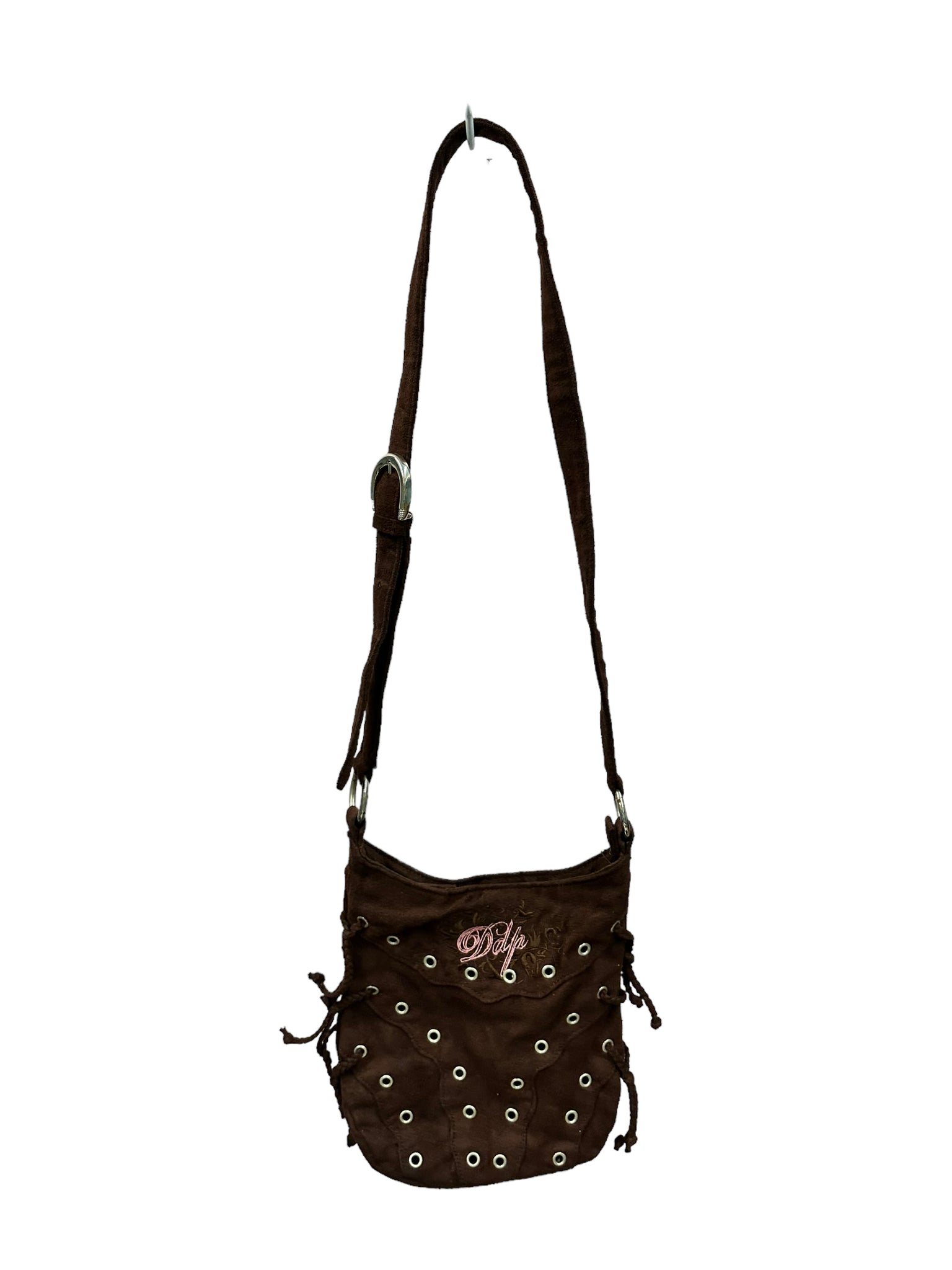 Brown O Ring Studed Purse