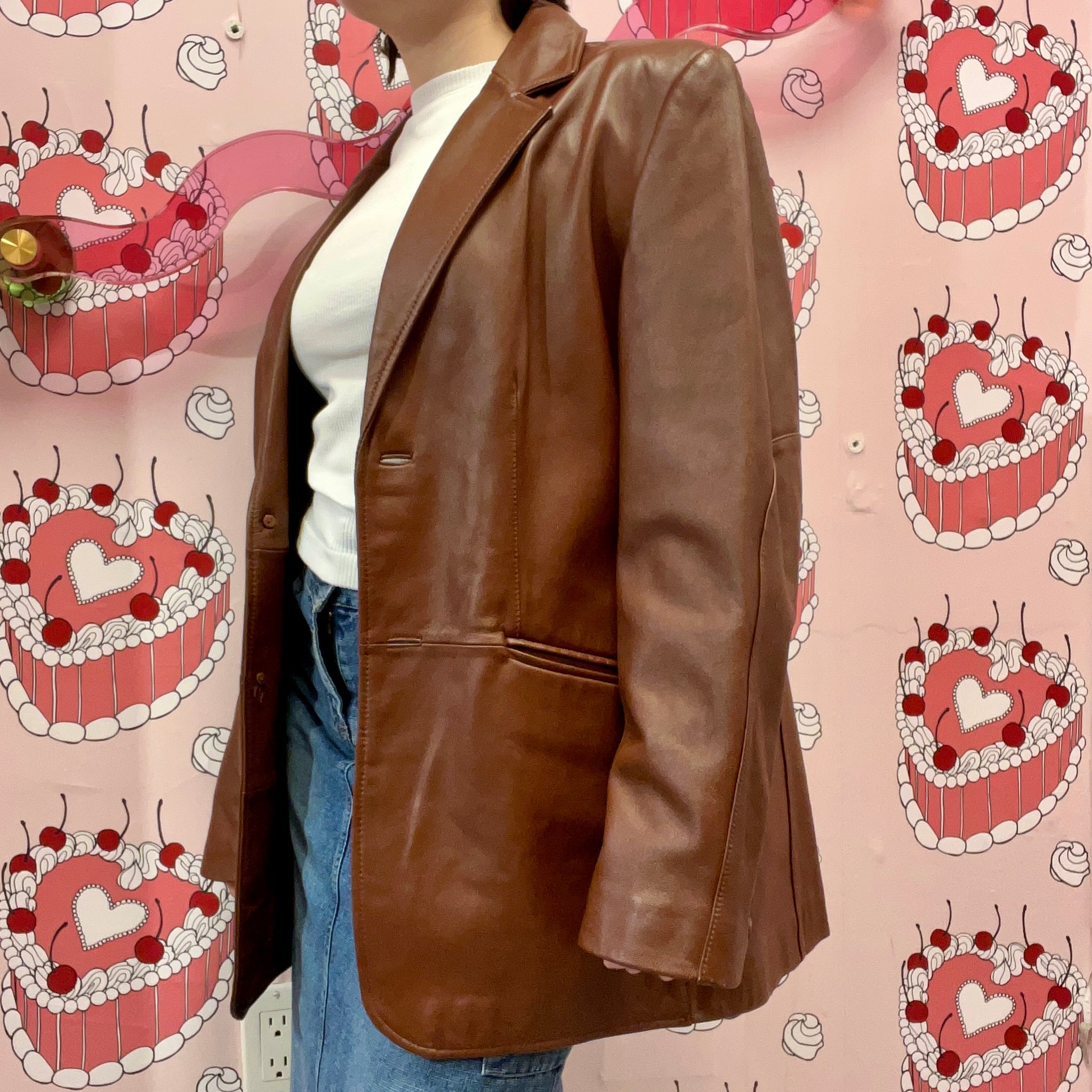 Pamela McCoy Brown Leather Jacket