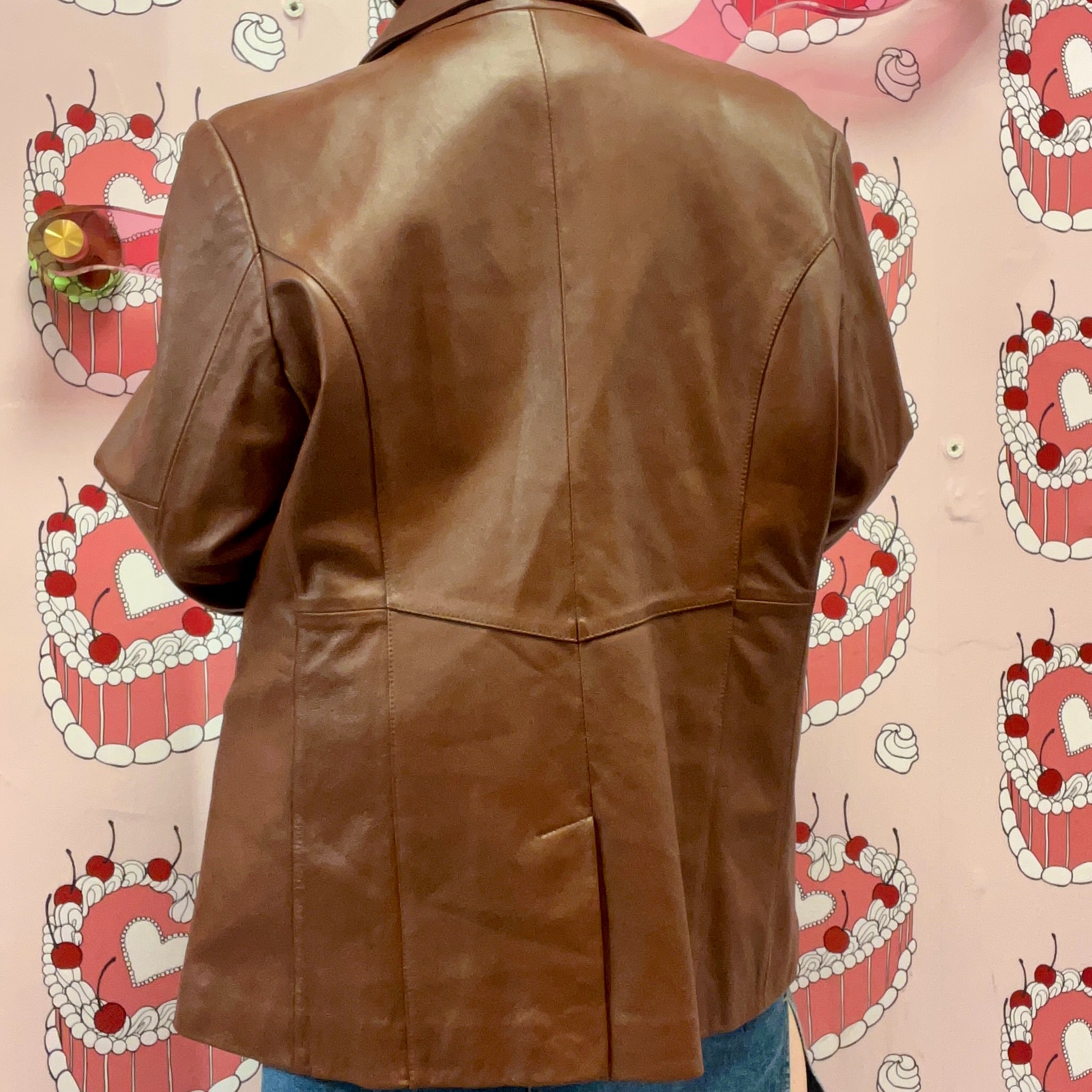 Pamela McCoy Brown Leather Jacket