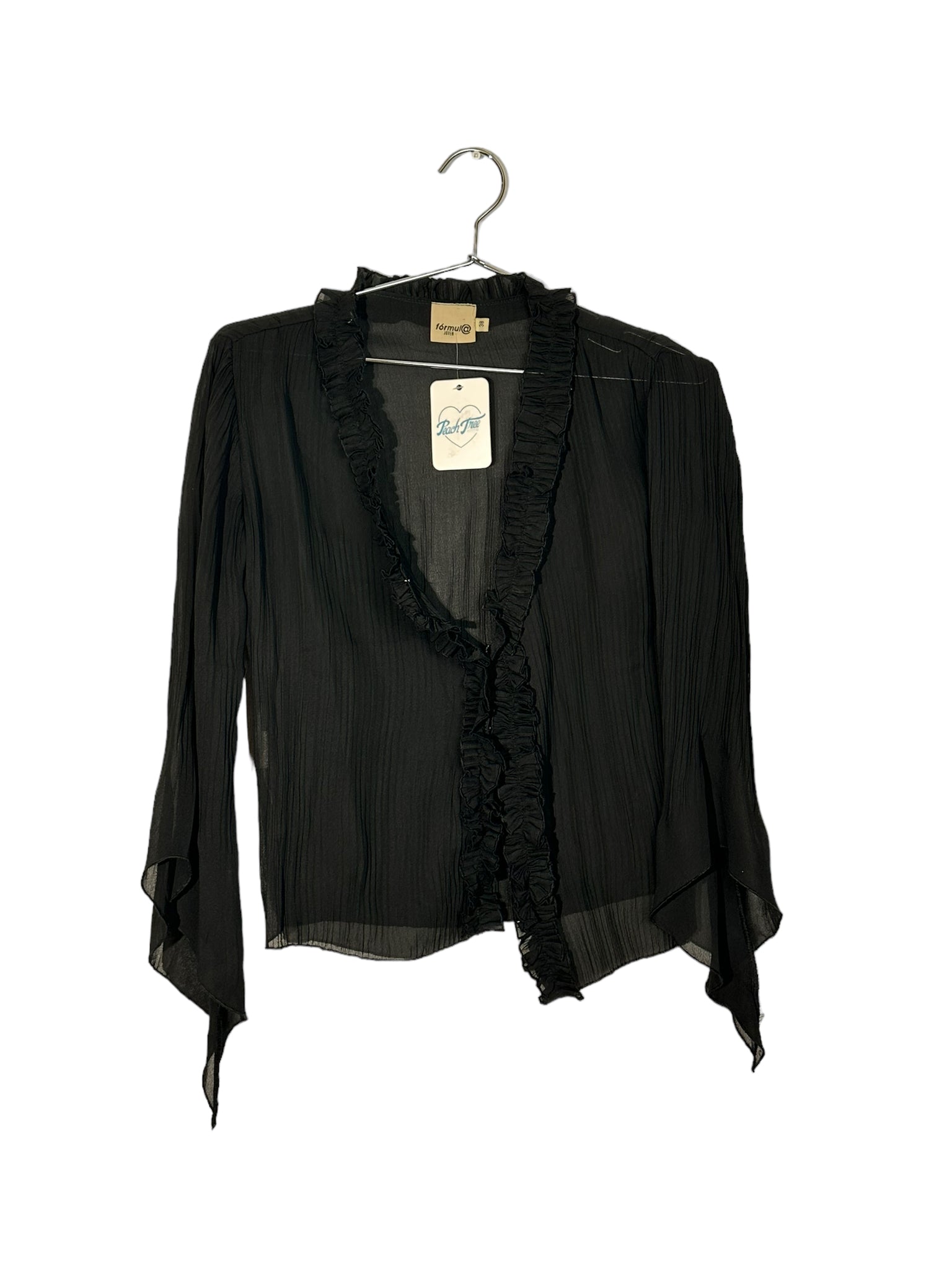 Black Sheer Button Up