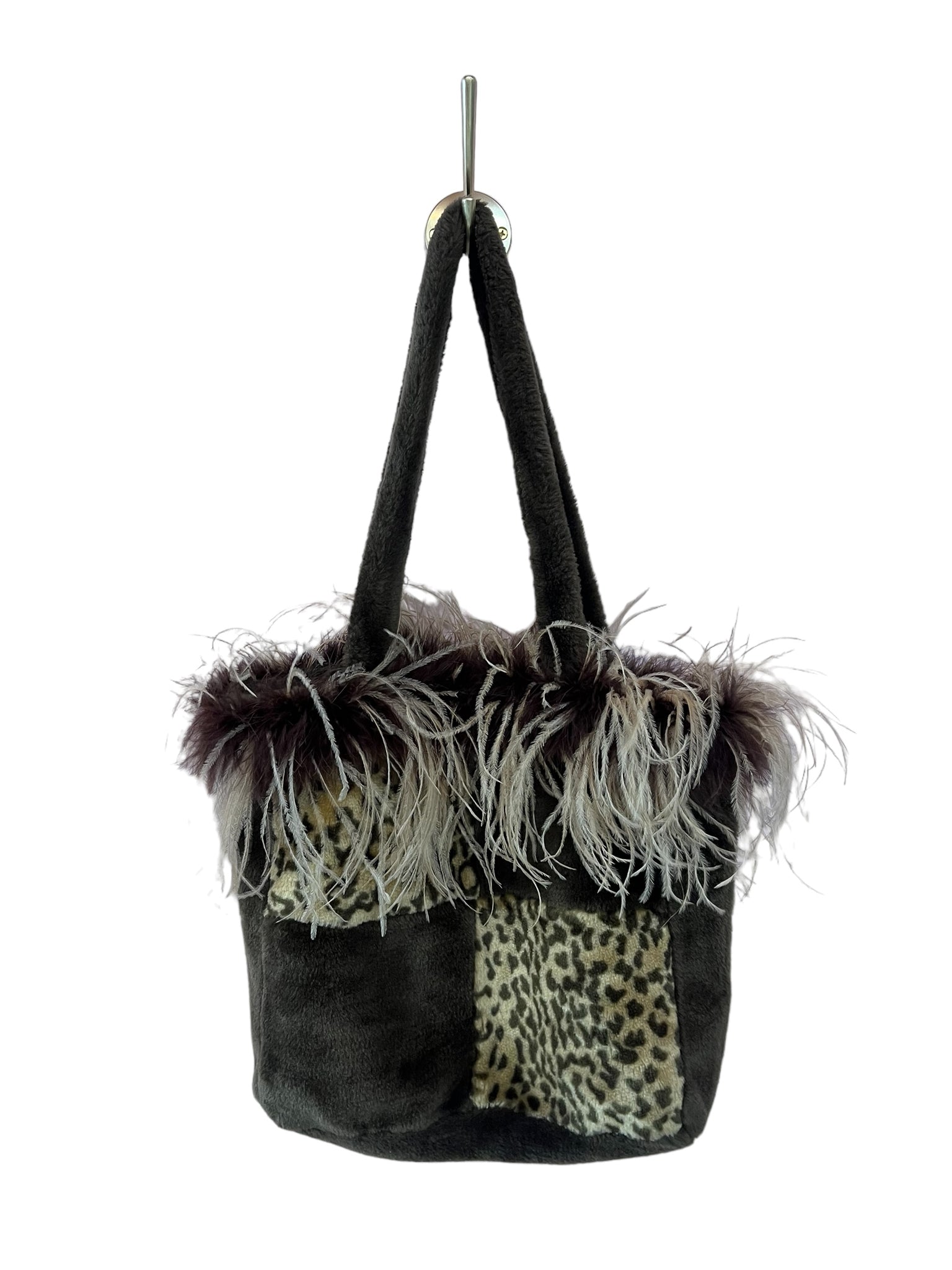 Feather Cheetah Print Bag