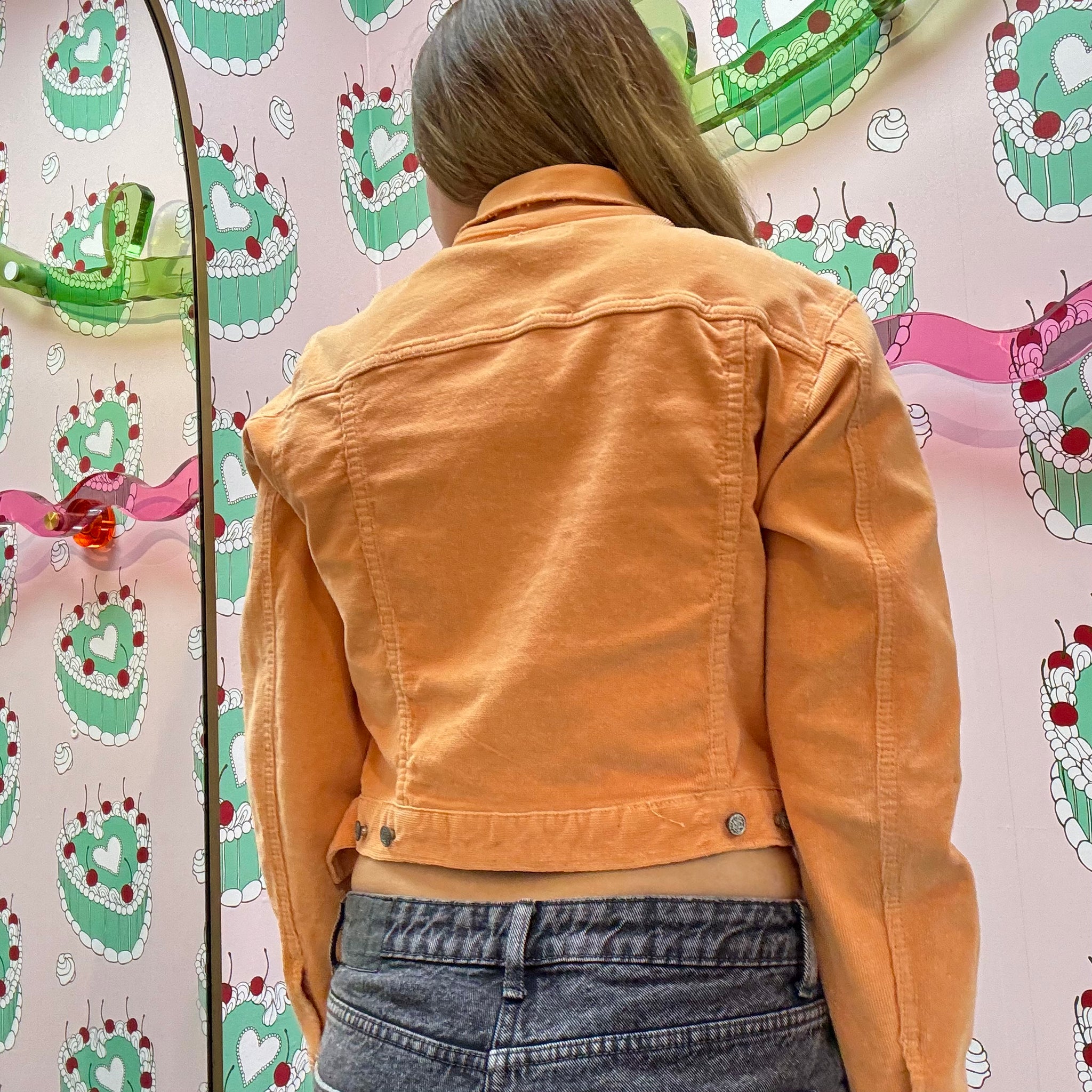 Bebe Orange Corduroy Jacket