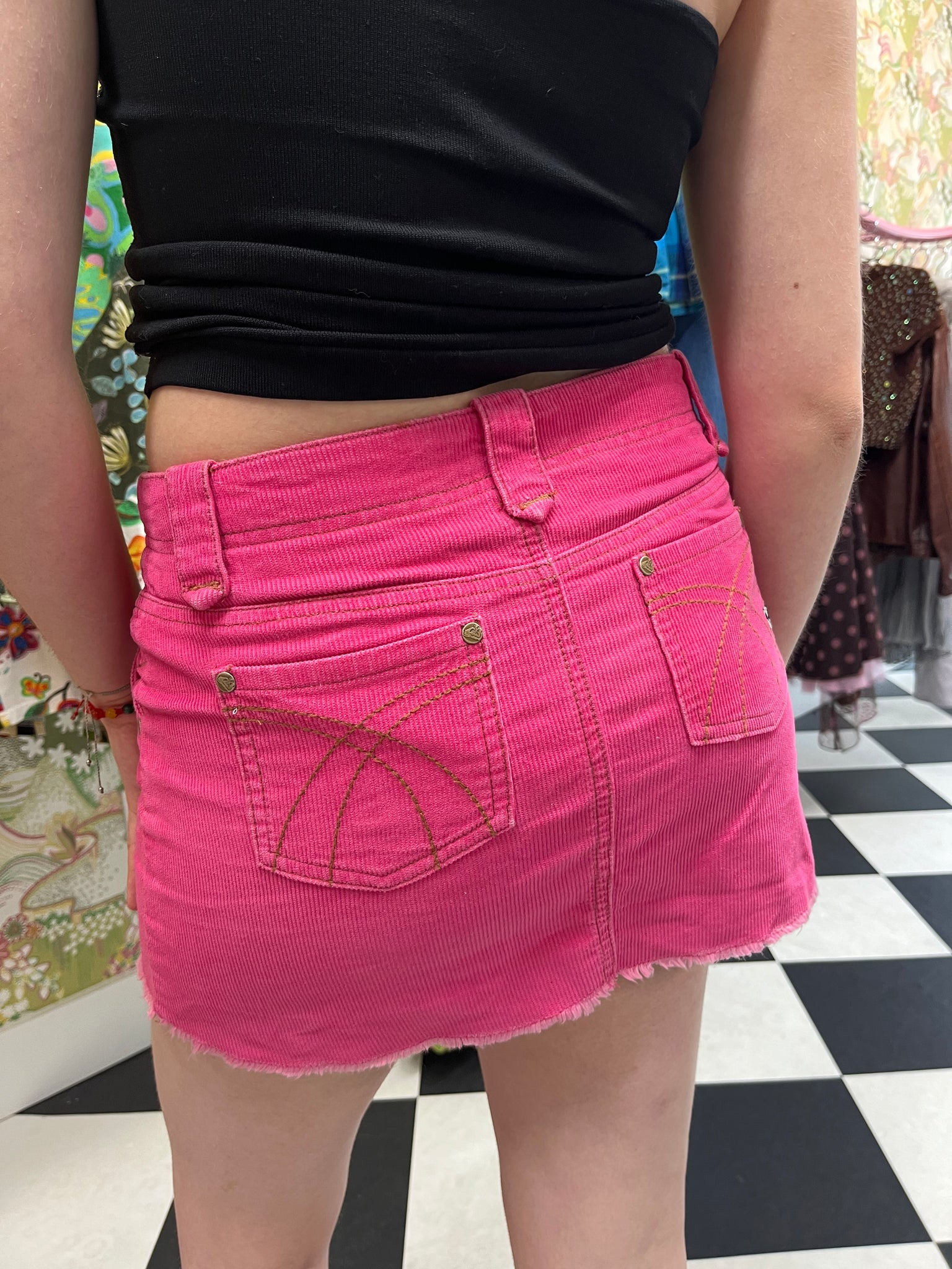 Roxy Hot Pink Corduroy Mini Skirt