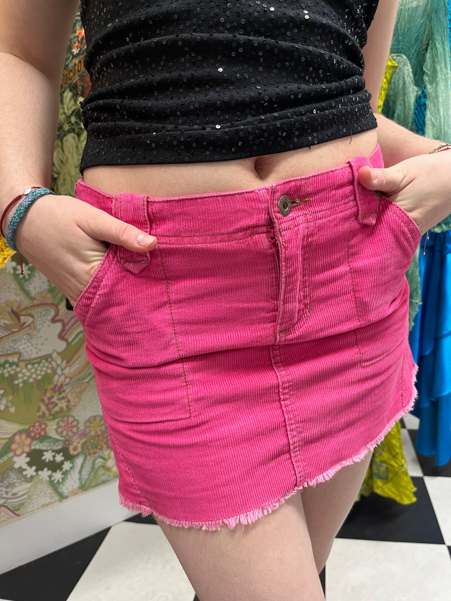 Roxy Hot Pink Corduroy Mini Skirt