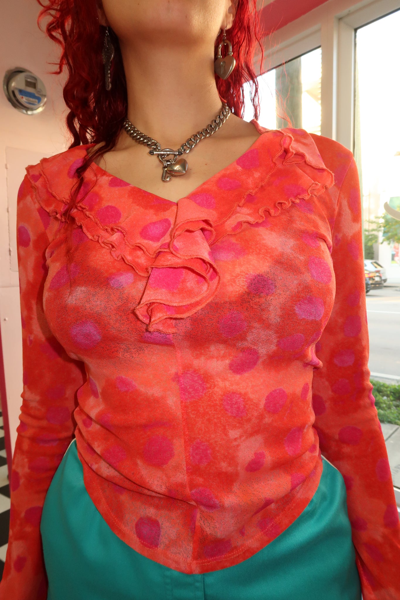 Multicolored Ruffled Long Sleeve