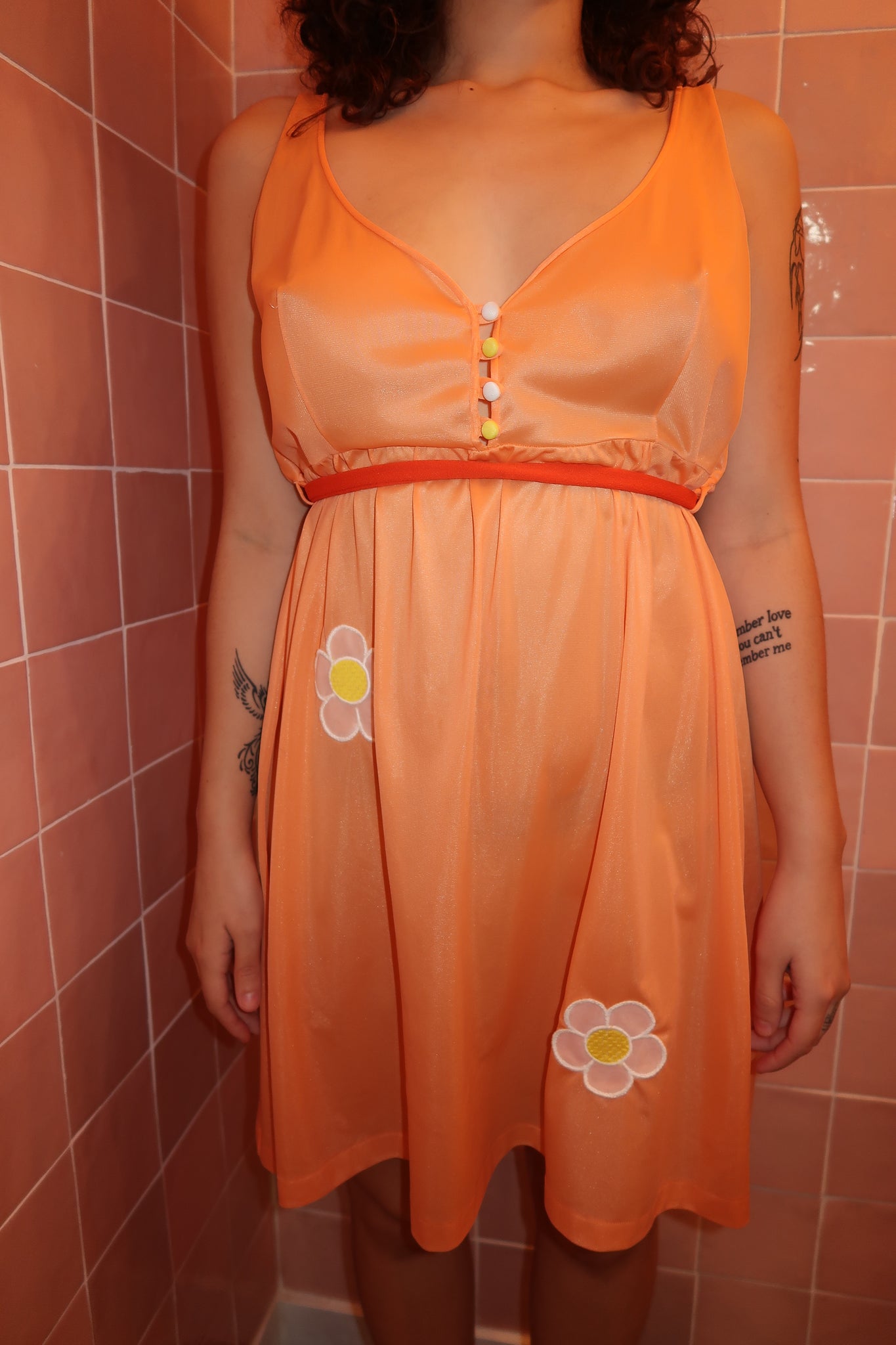 Orange Daisy Mini Dress