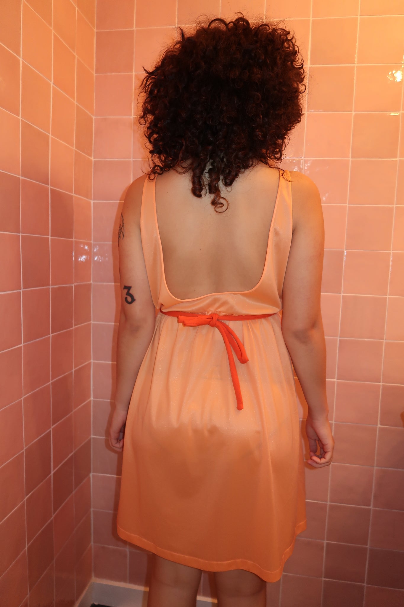 Orange Daisy Mini Dress