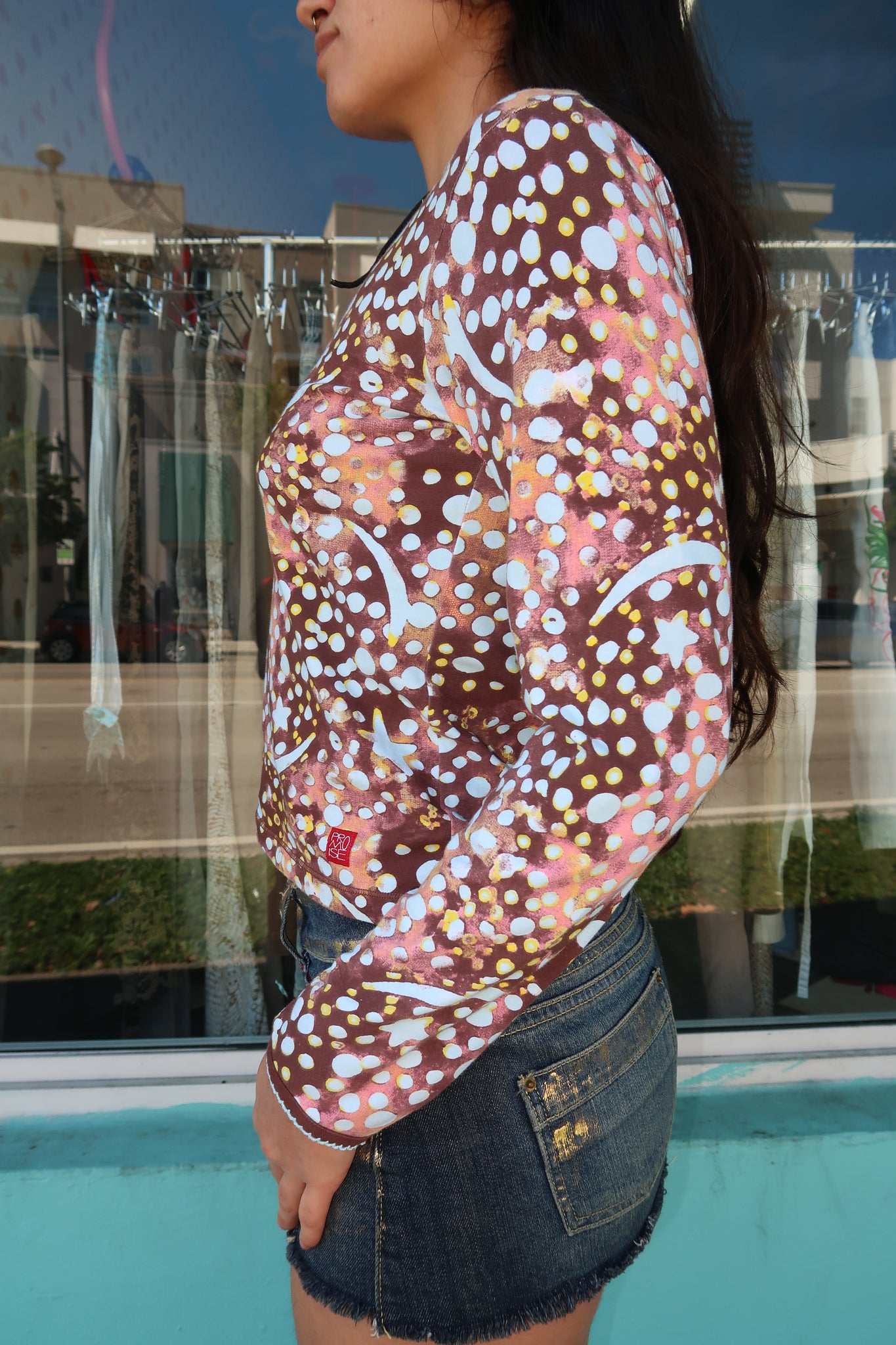 Brown & Blue Patterned Long Sleeve