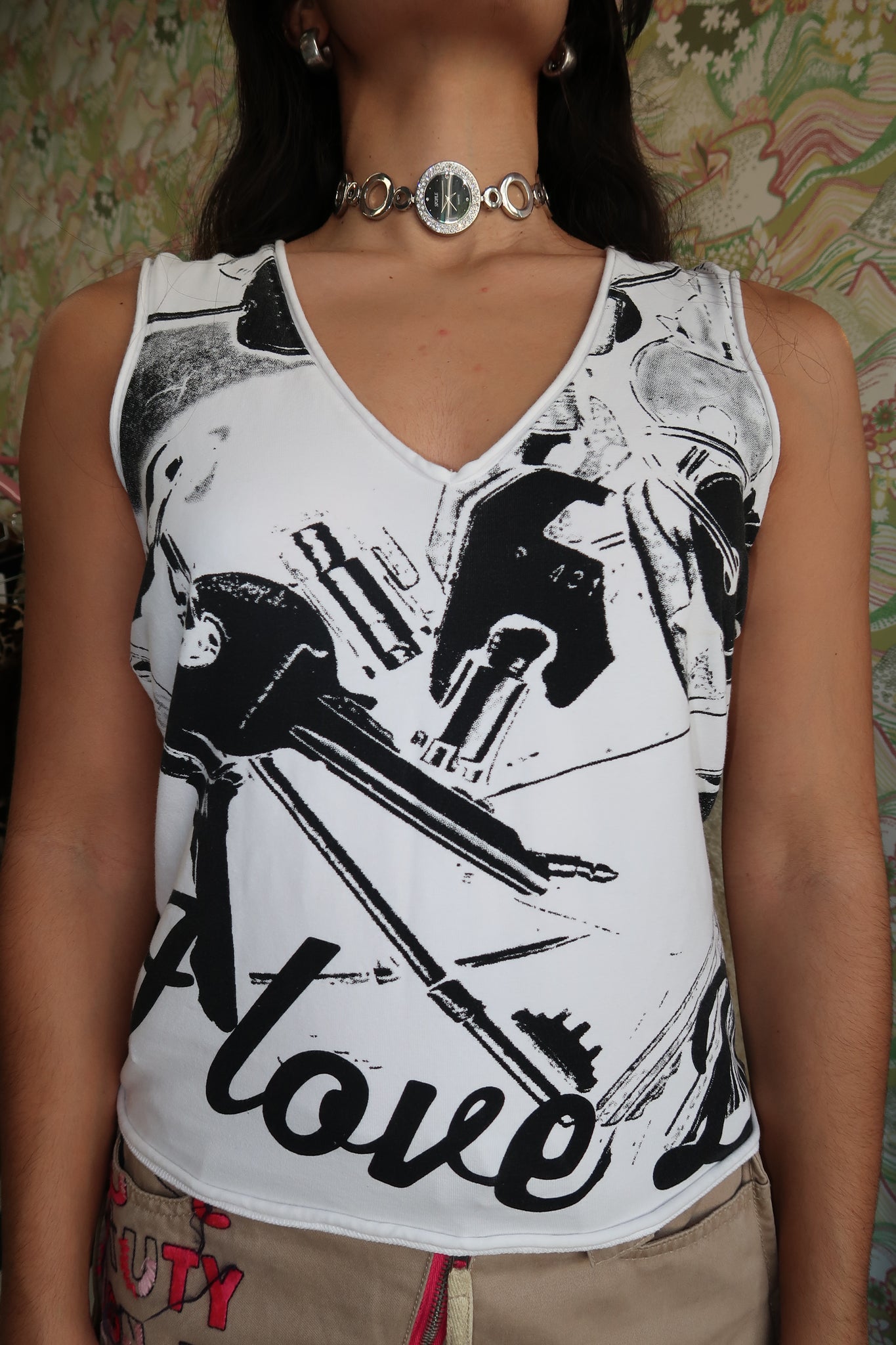 White Gap Graphic Tank