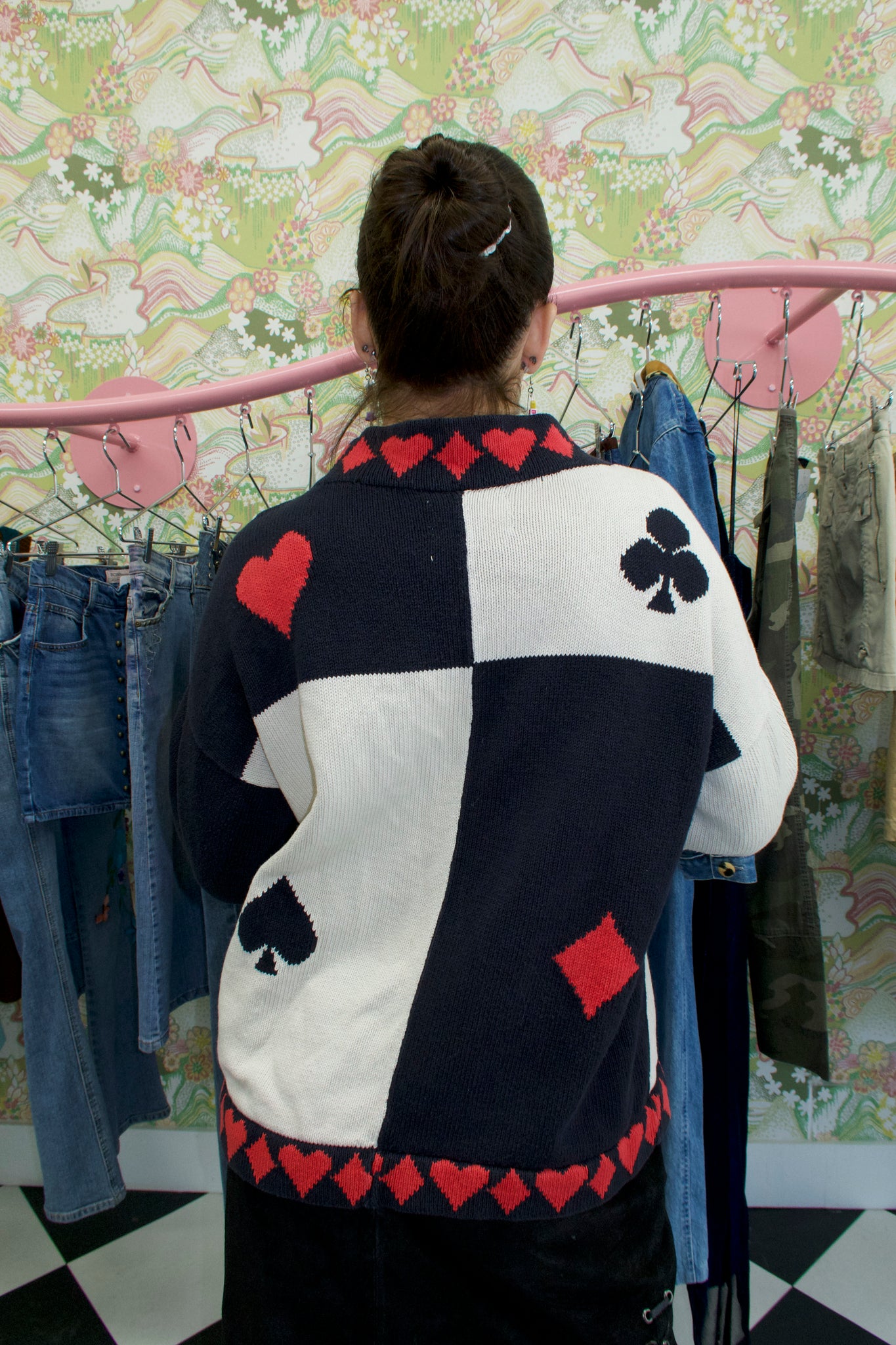 Poker Card Inspired Knit Sweater