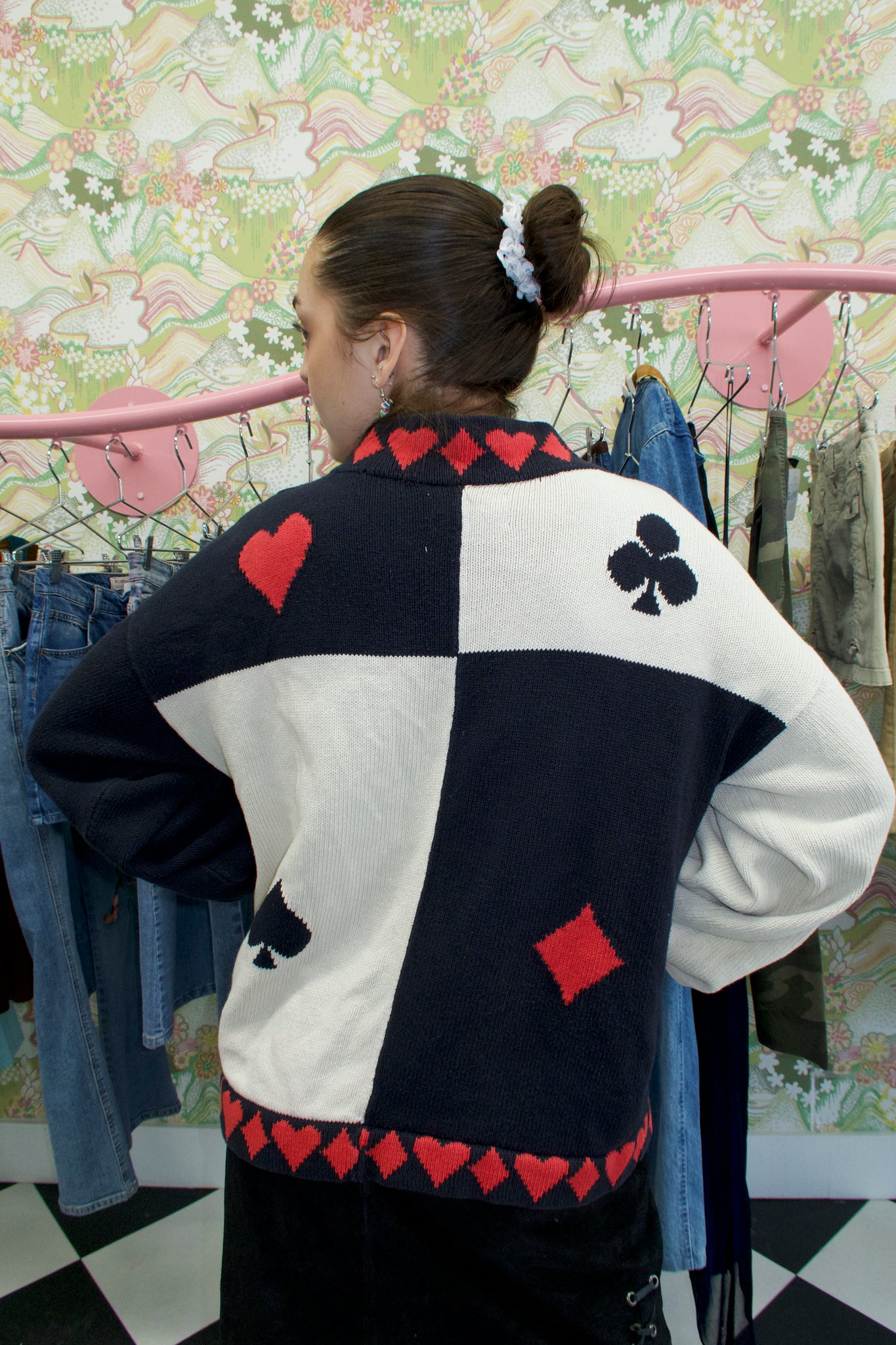 Poker Card Inspired Knit Sweater