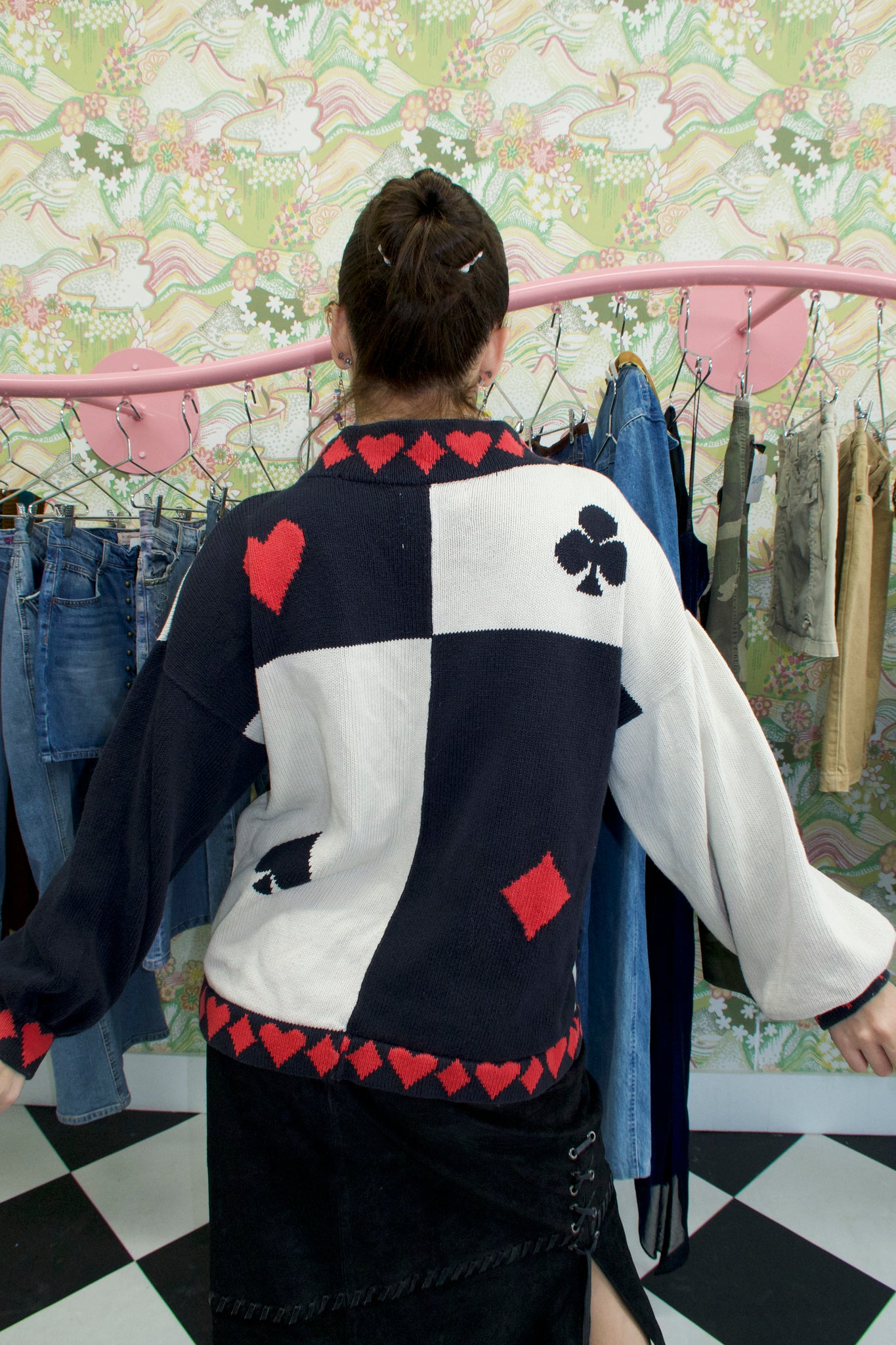 Poker Card Inspired Knit Sweater