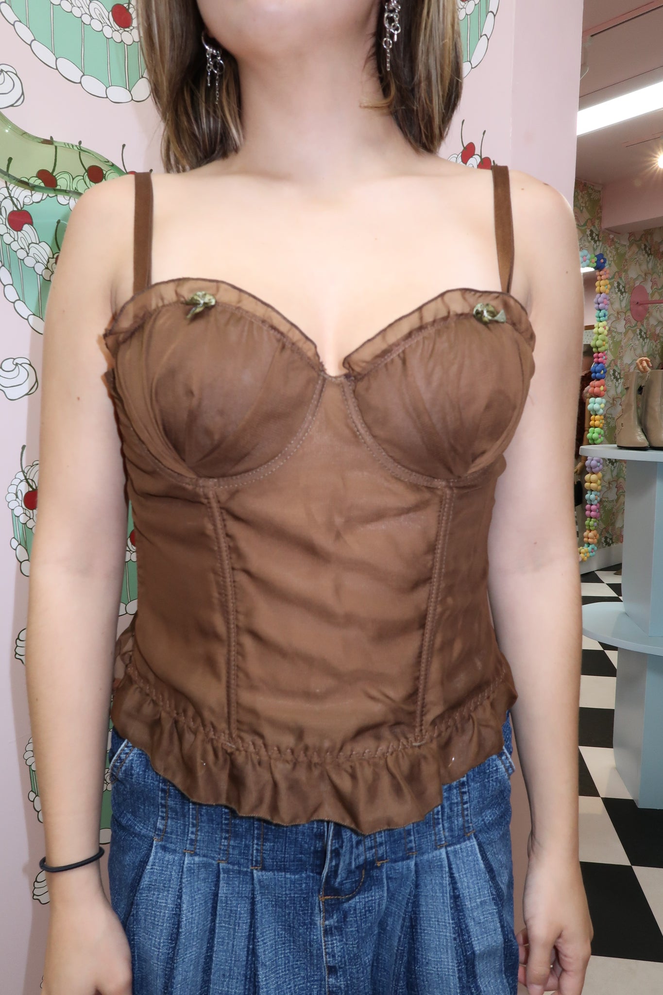 Brown Sheer Corset