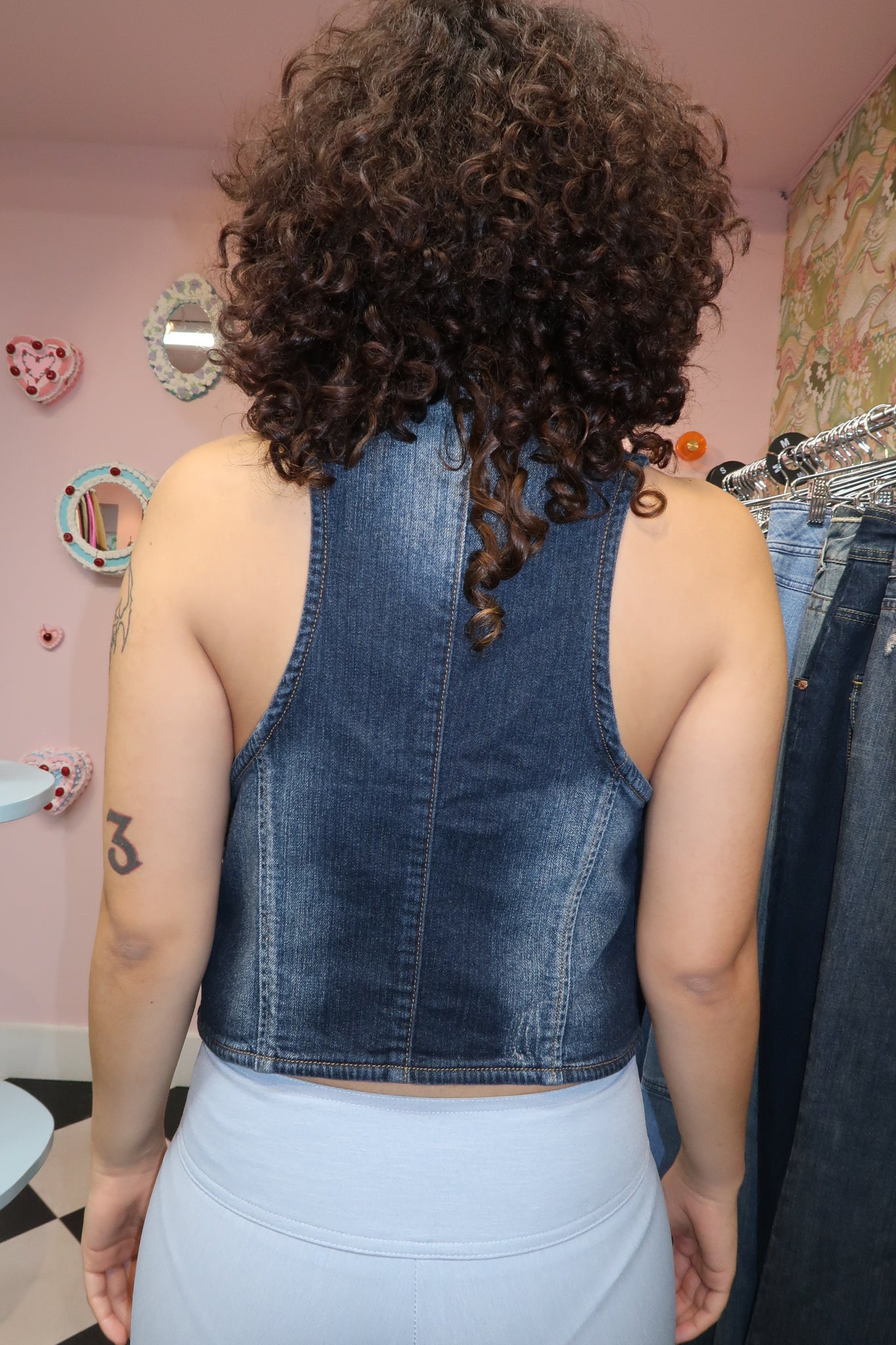 Studded Denim Vest