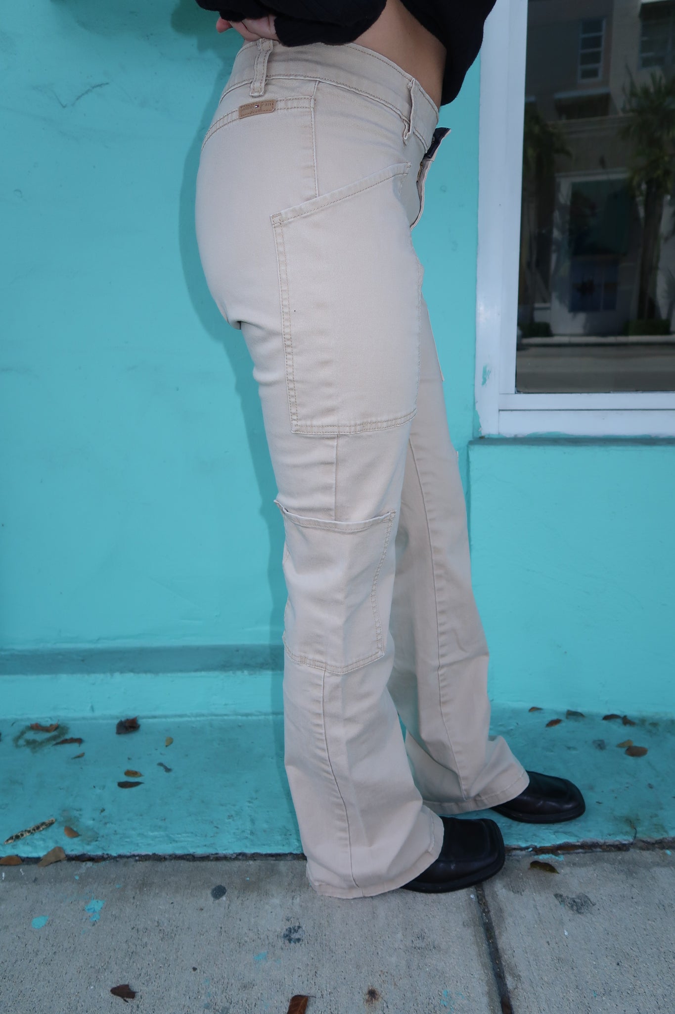 Low Waist Tommy Hilfiger Khaki Cargo Wide Leg Pants