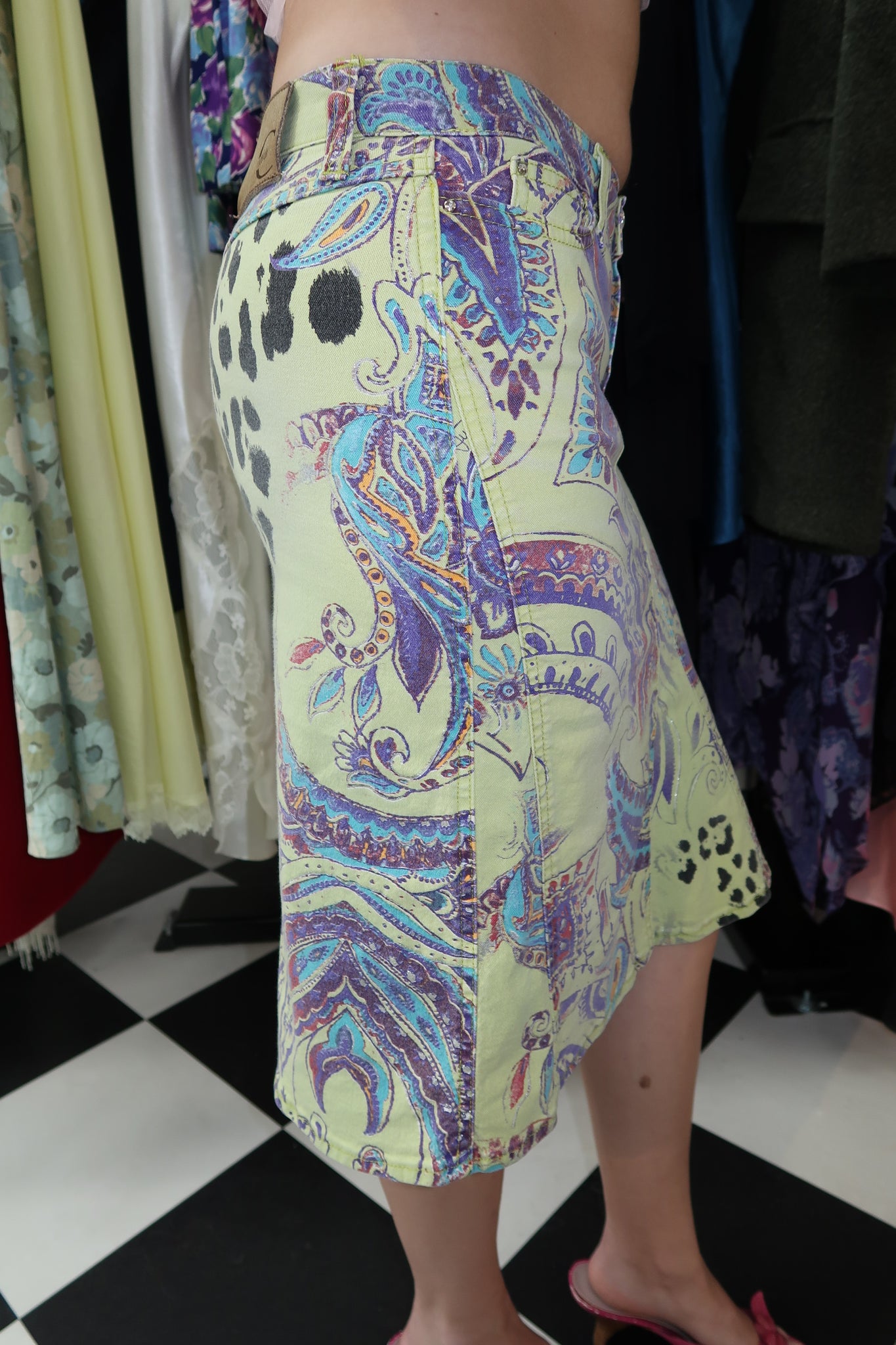 Roberto Cavalli Paisley Print Midi Skirt