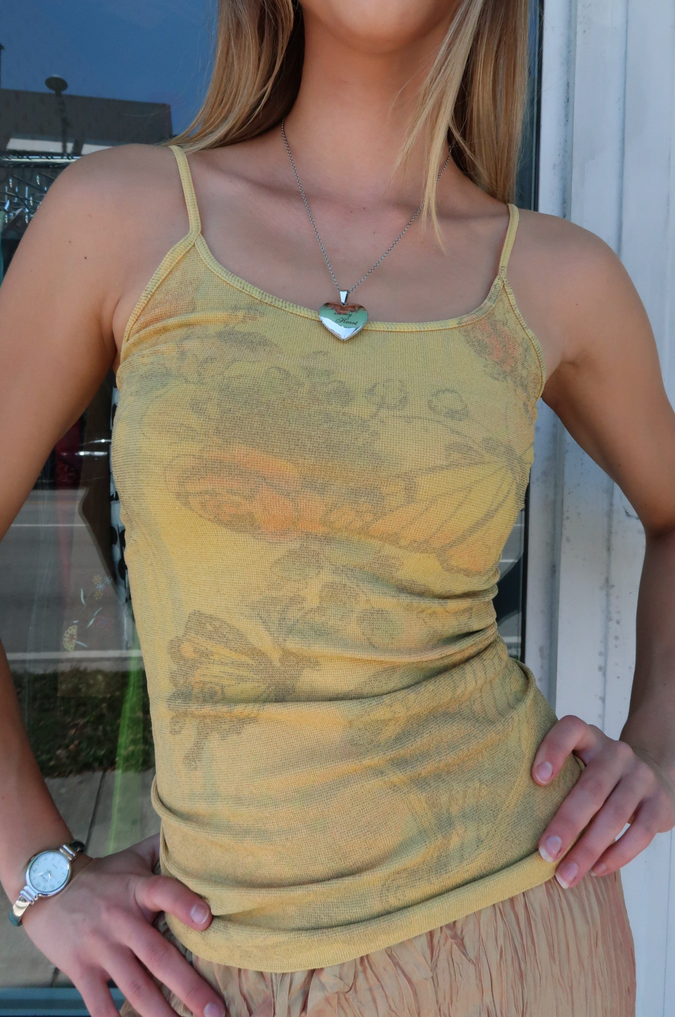 Yellow Graphic Butterfly Tank
