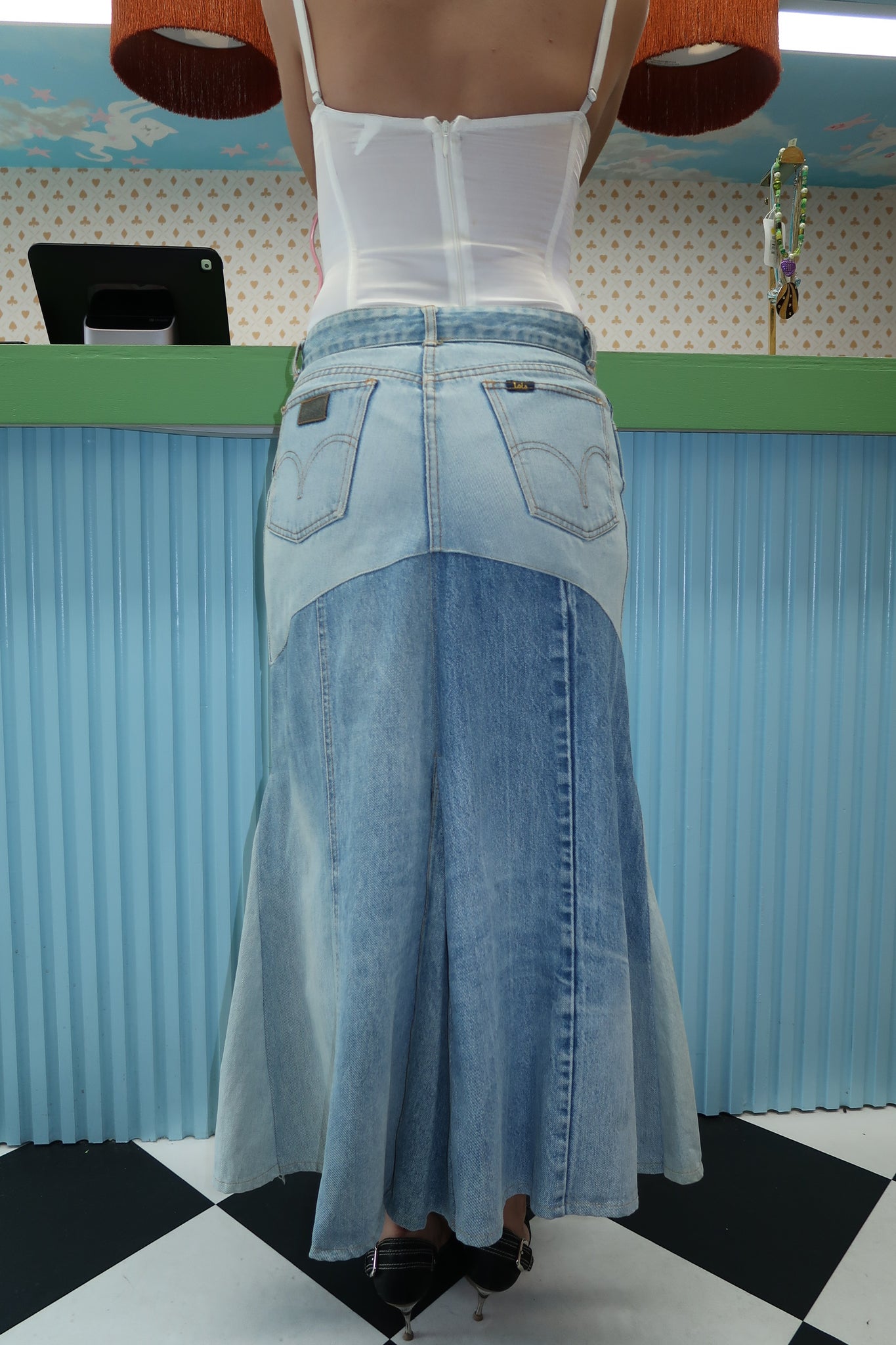 Lois Denim Maxi Skirt