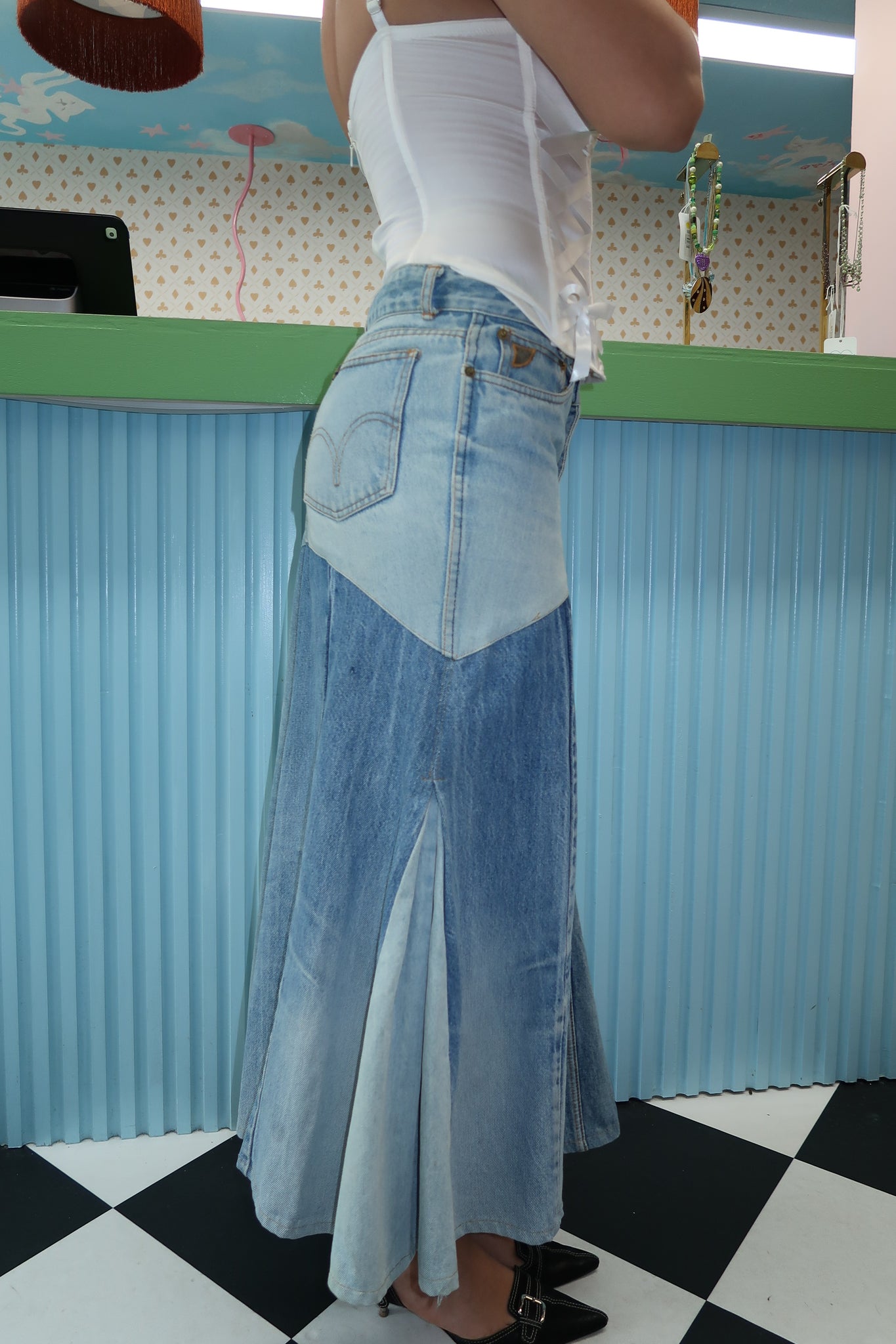 Lois Denim Maxi Skirt