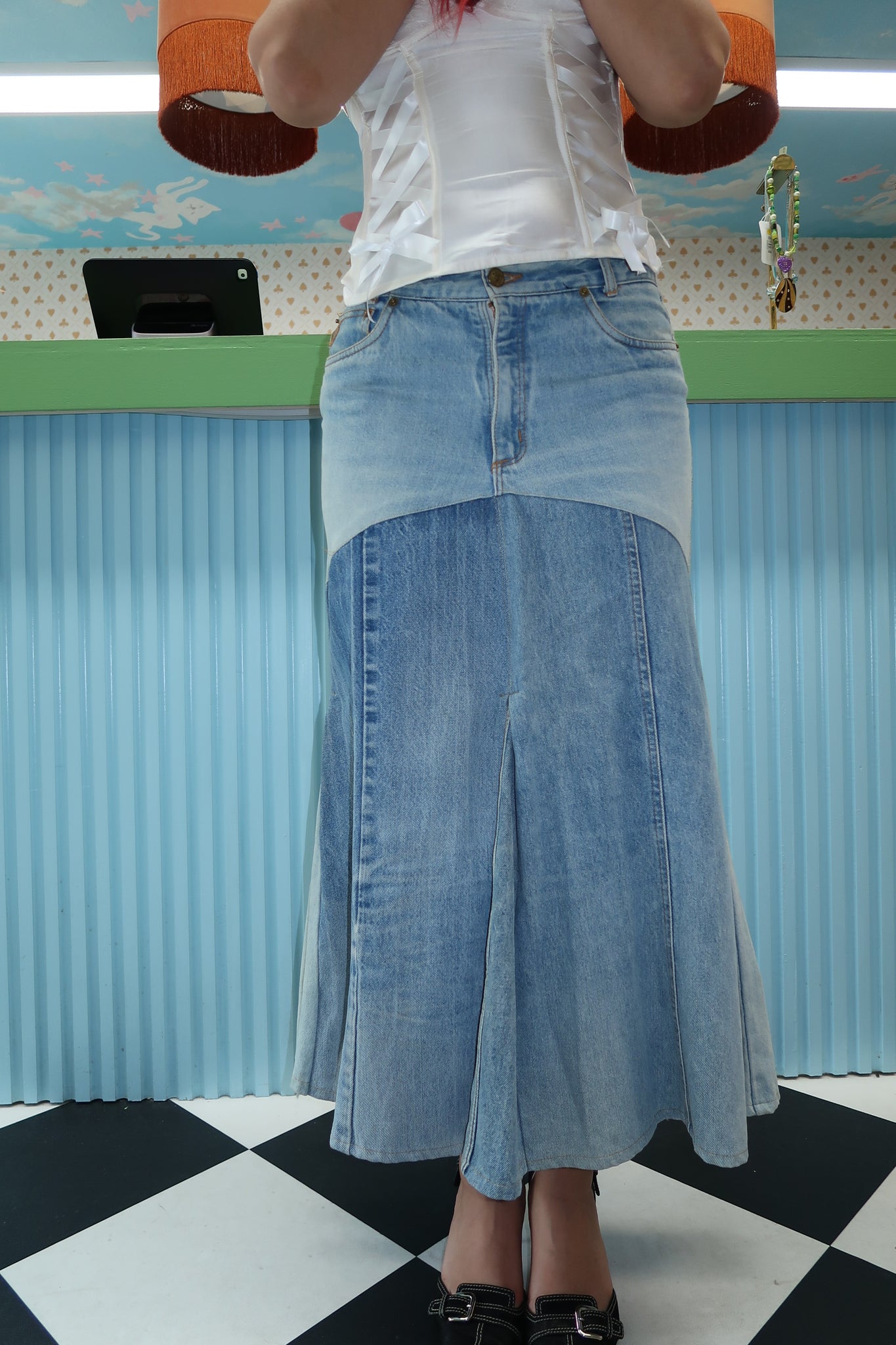 Lois Denim Maxi Skirt