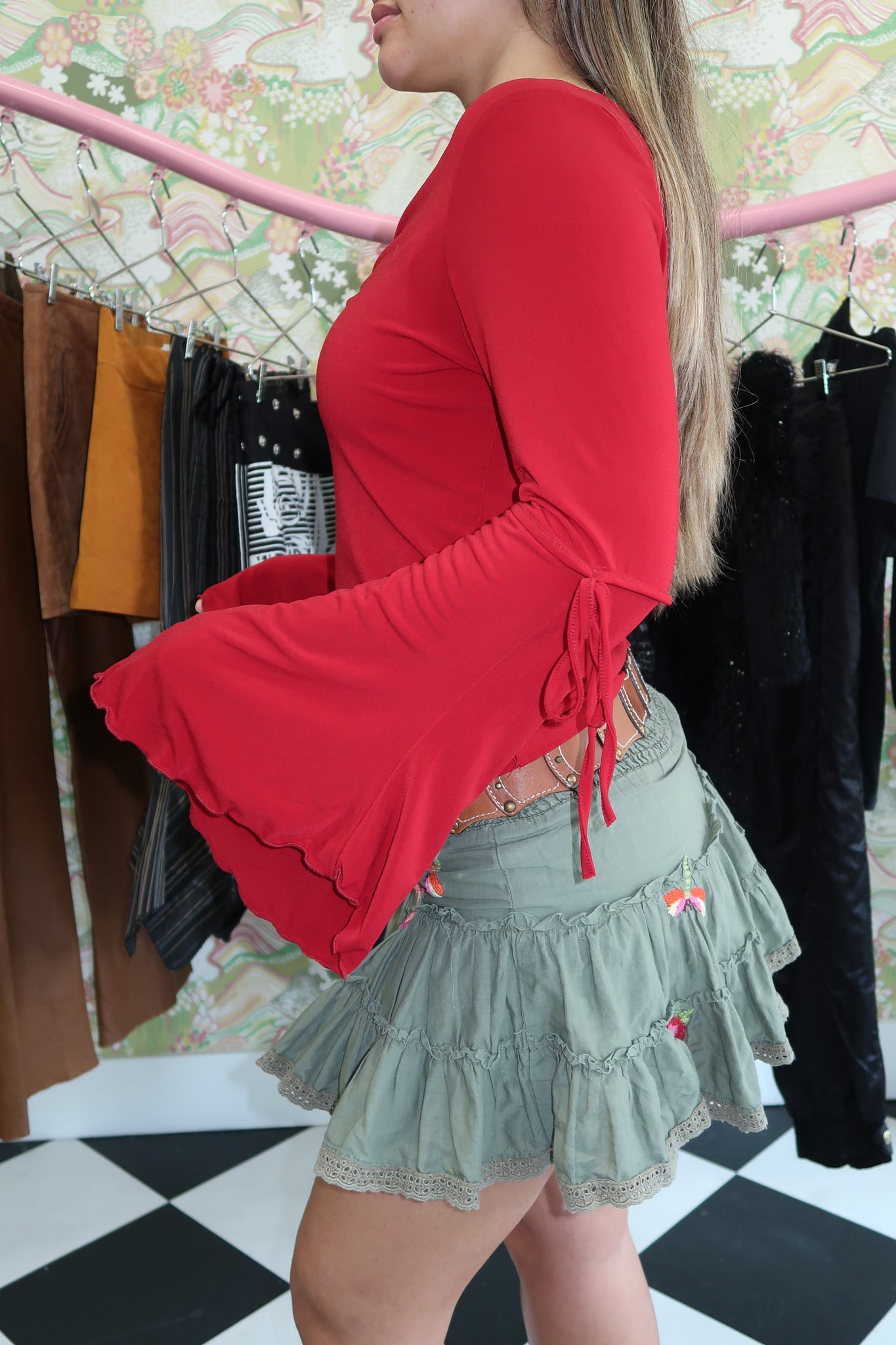 Floral Green Skirt