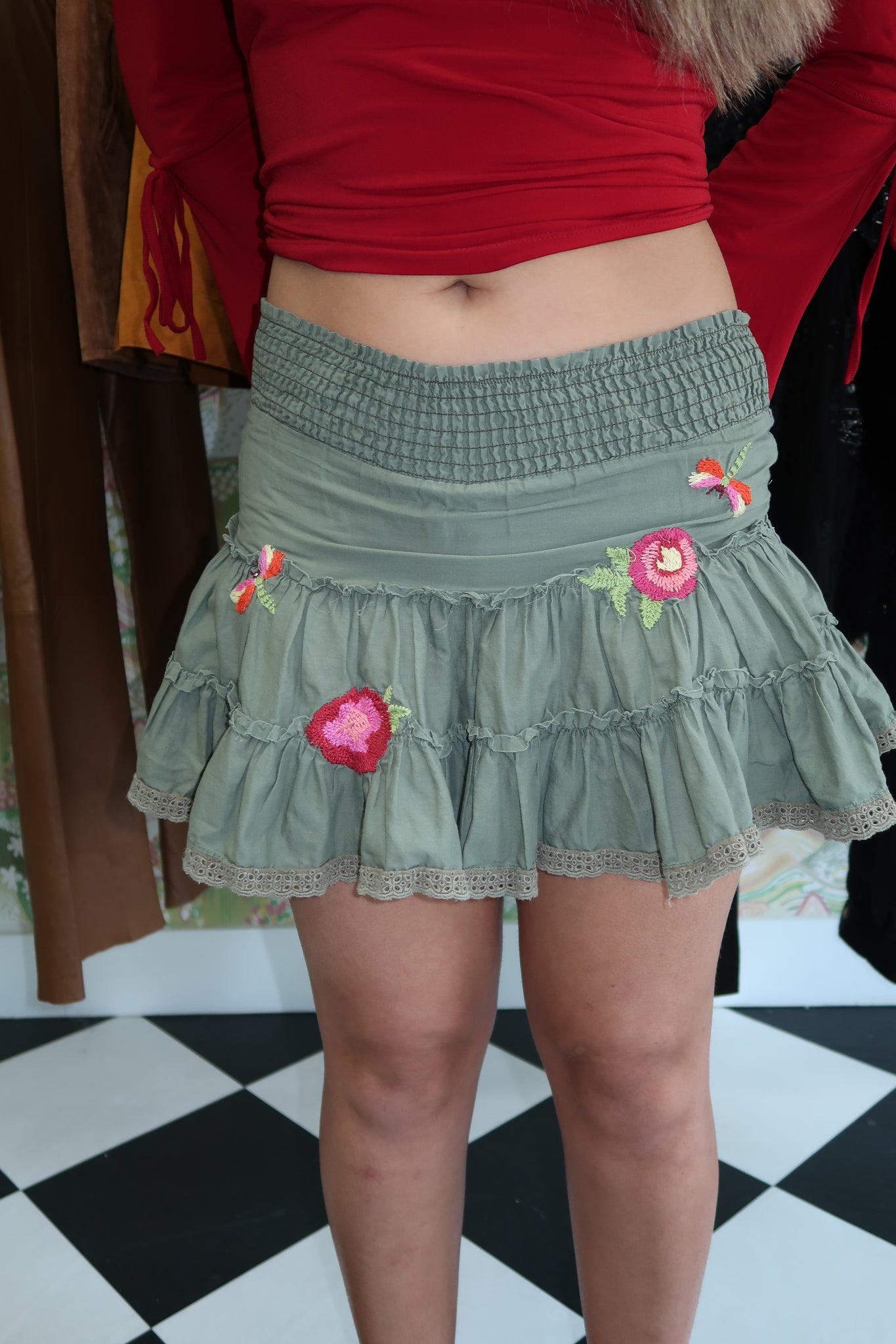 Floral Green Skirt