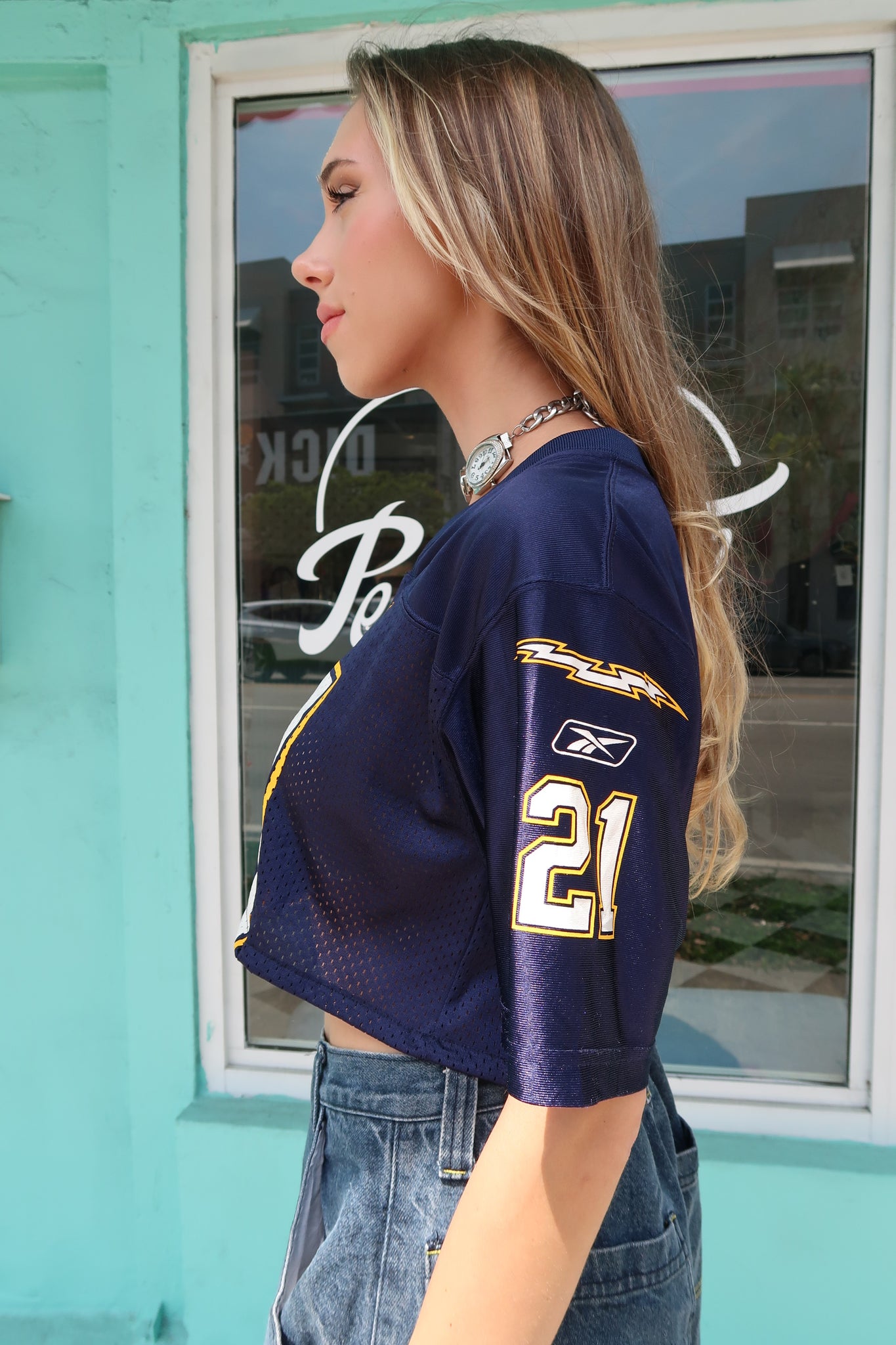 Cropped Chargers Jersey Top