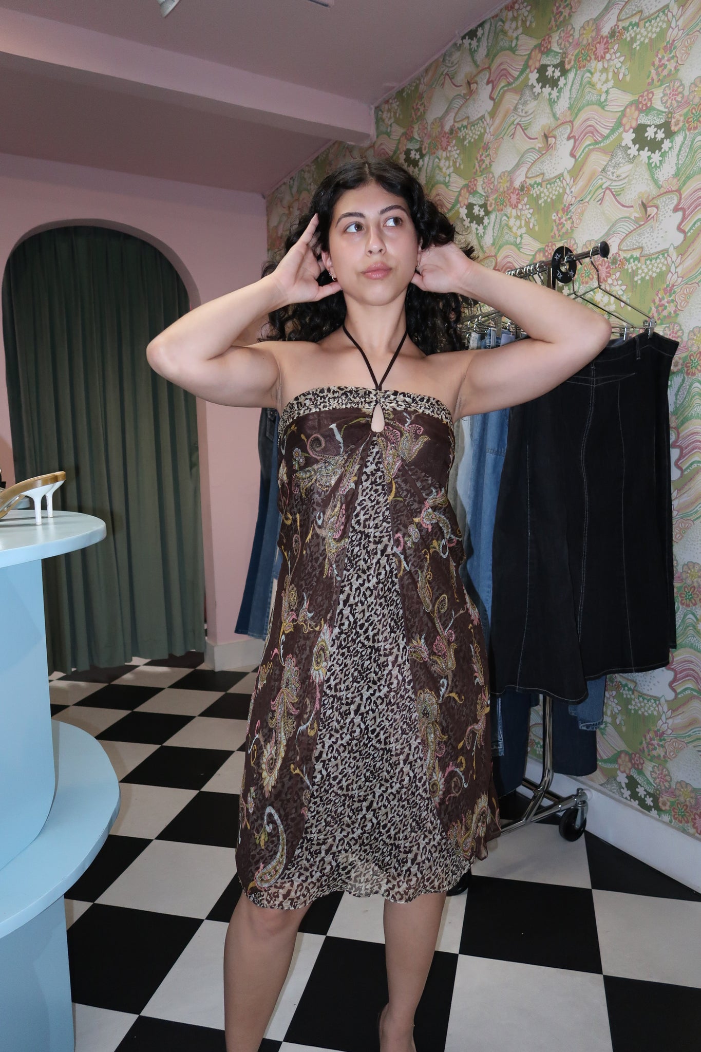 Paisley/Leopard Layered Dress