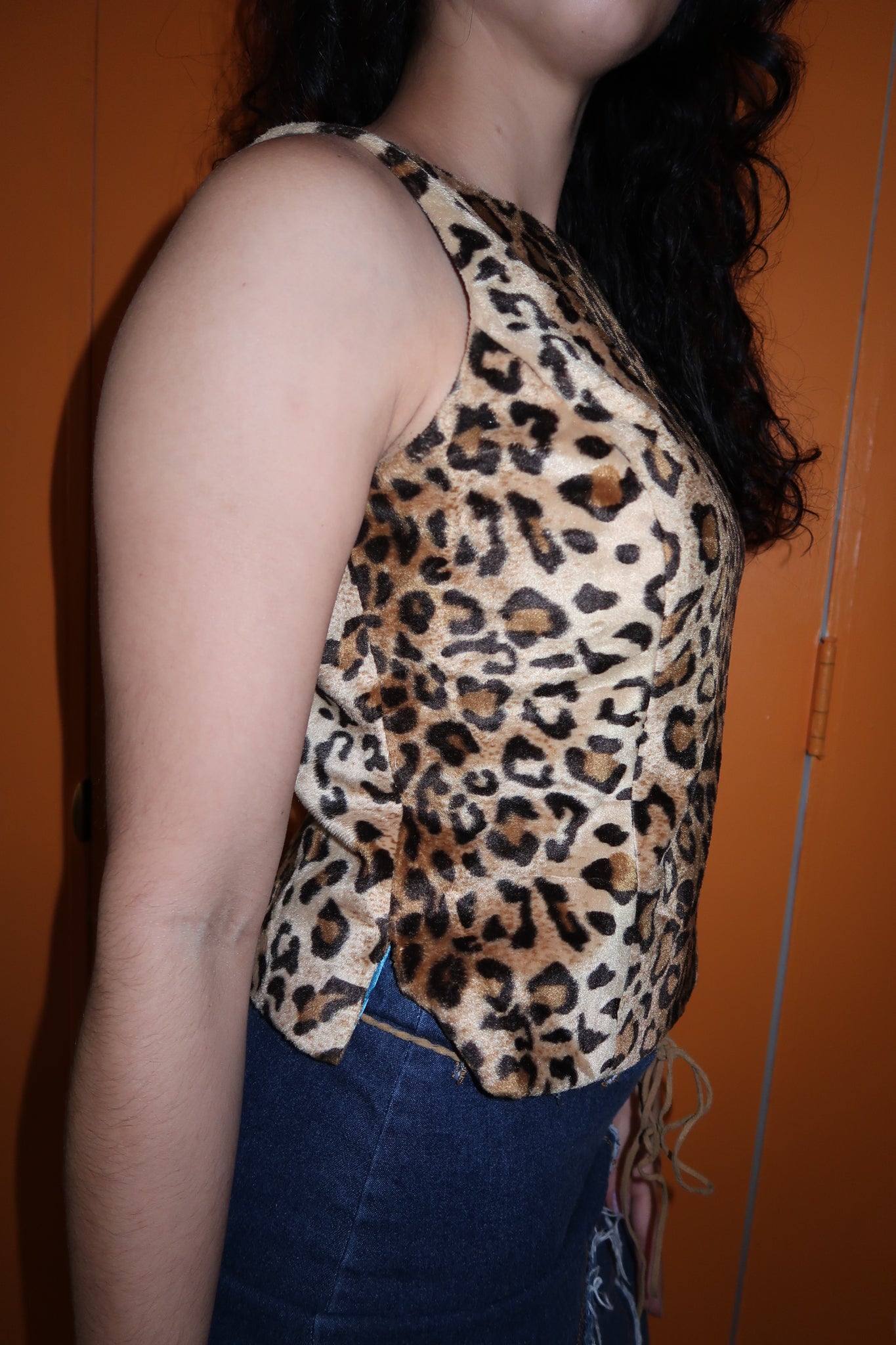 Karen Kane Fuzzy Leopard Vest Top