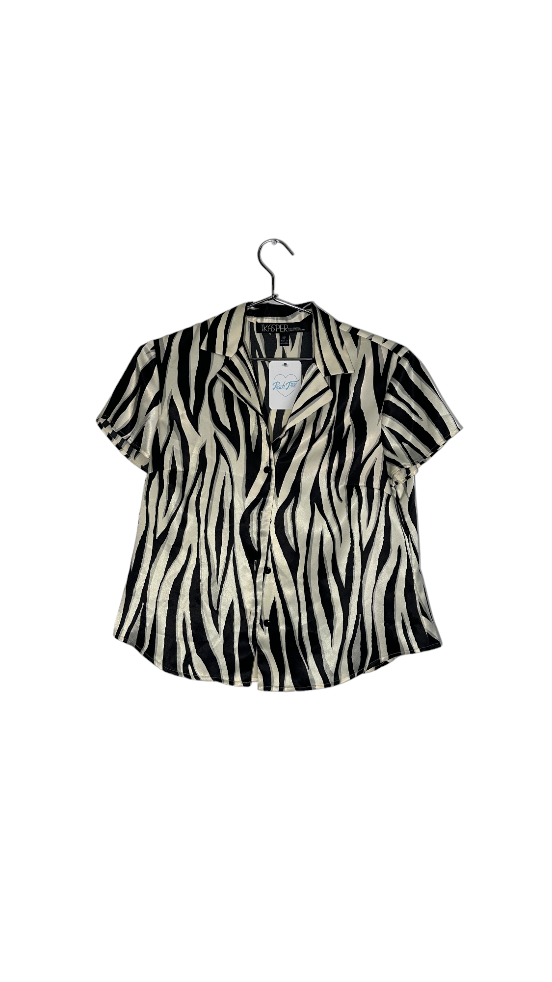 Cream & Black Zebra Print Button Up