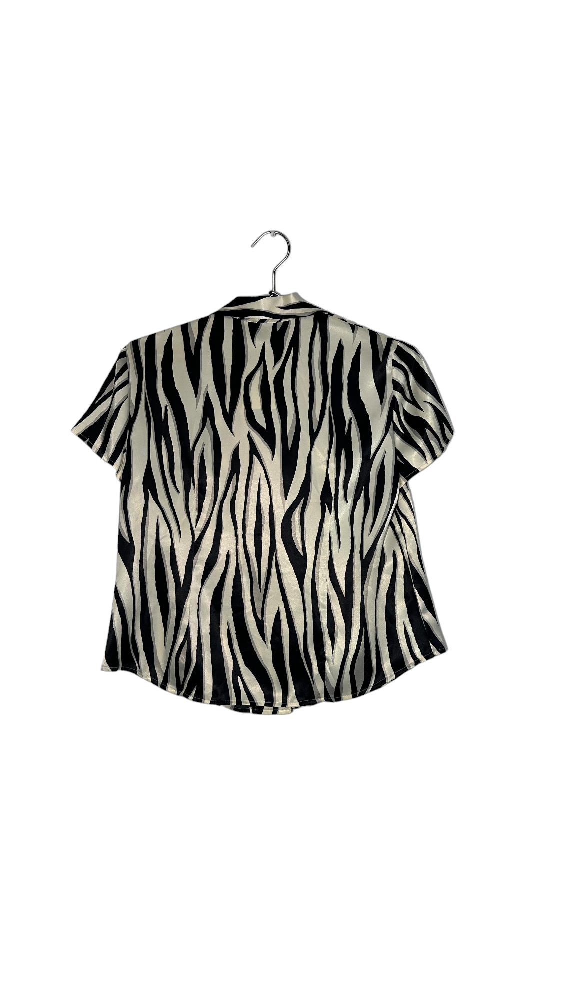 Cream & Black Zebra Print Button Up