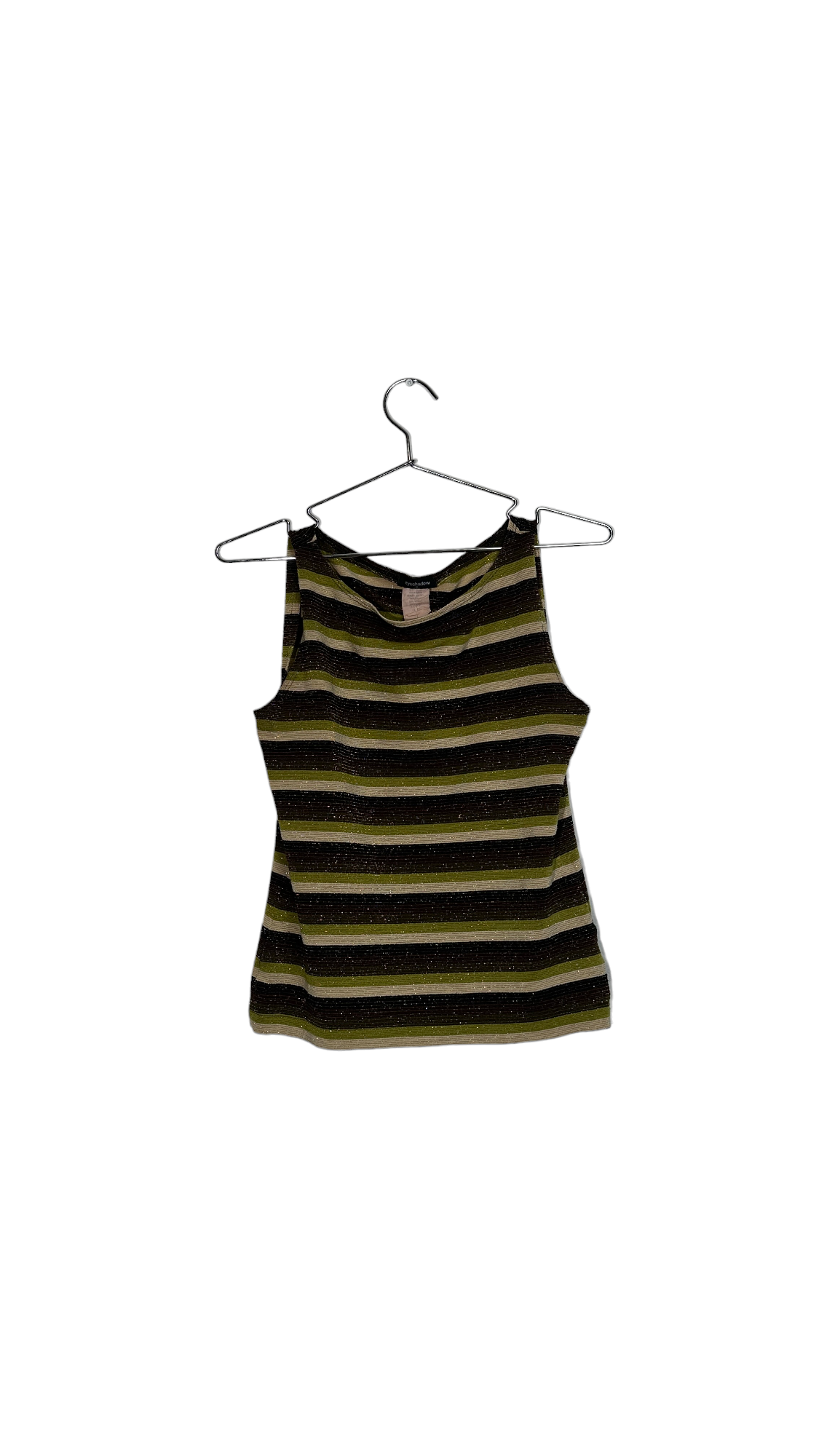 Striped Green & Brown Sparkle Tank