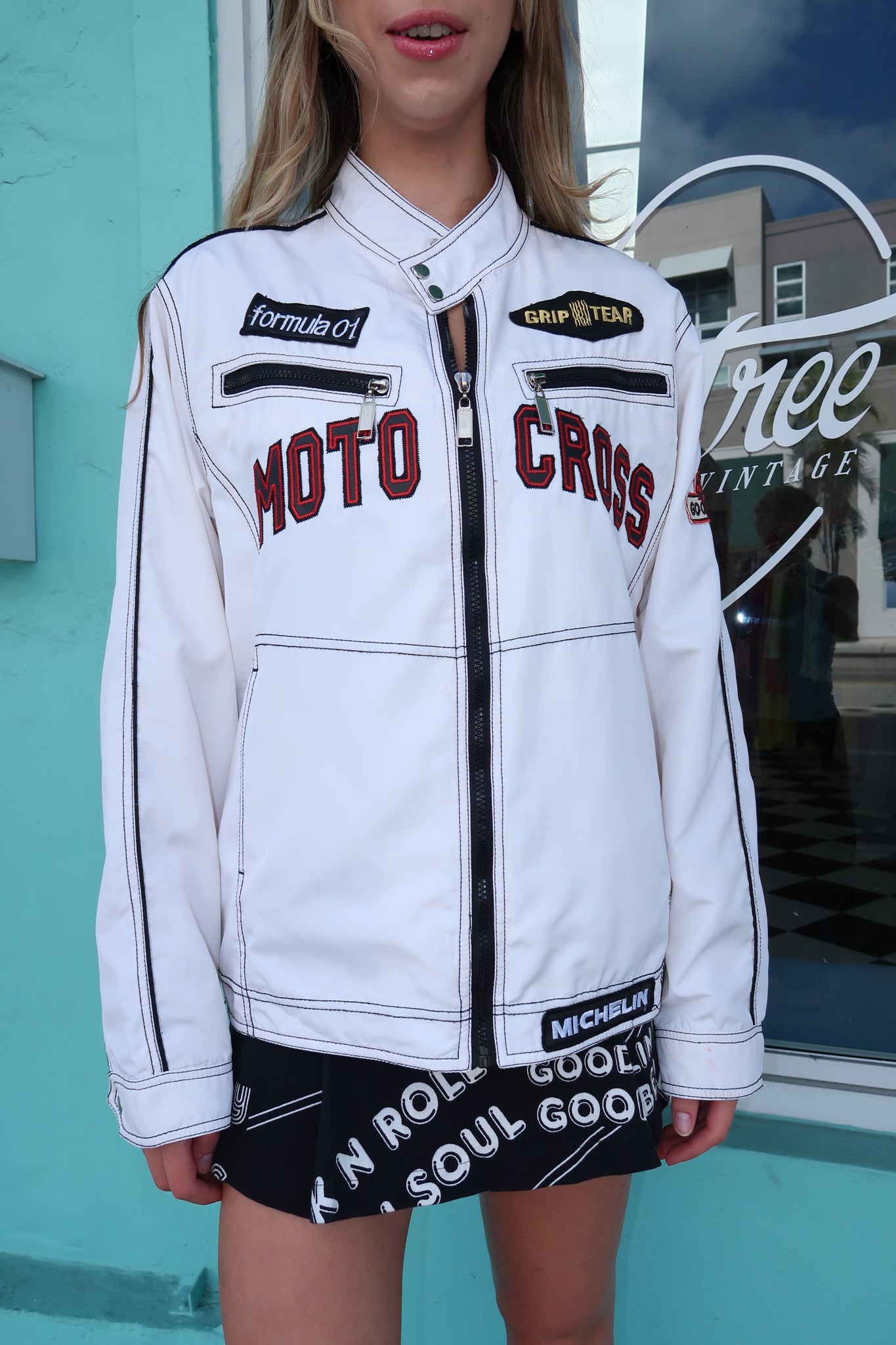 Moto Cross Patch Work Jacket