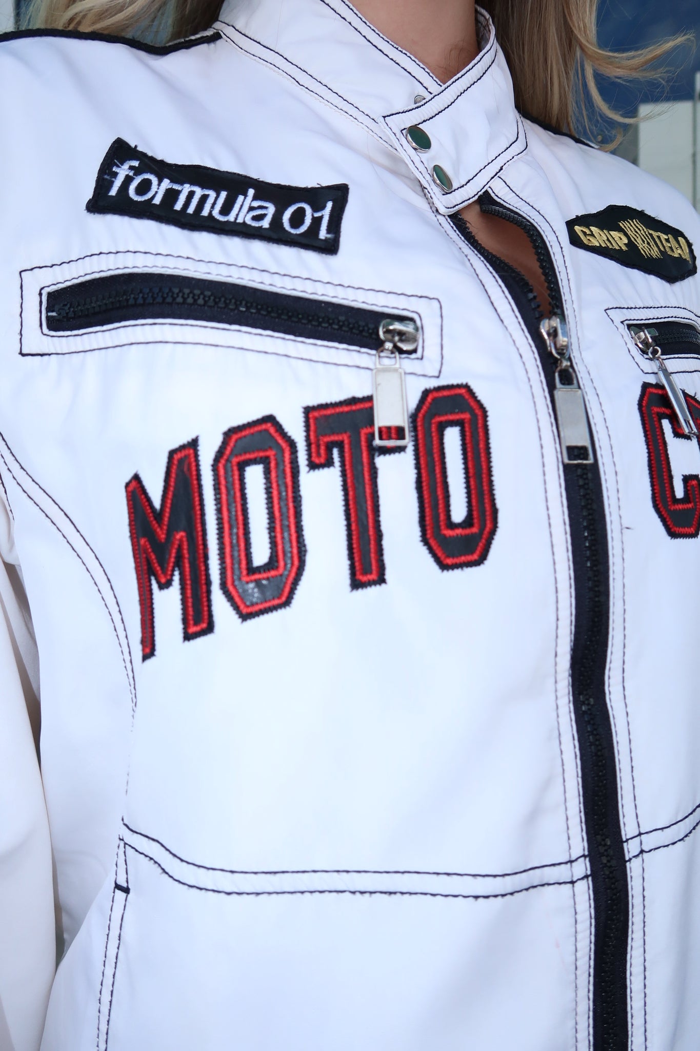 Moto Cross Patch Work Jacket