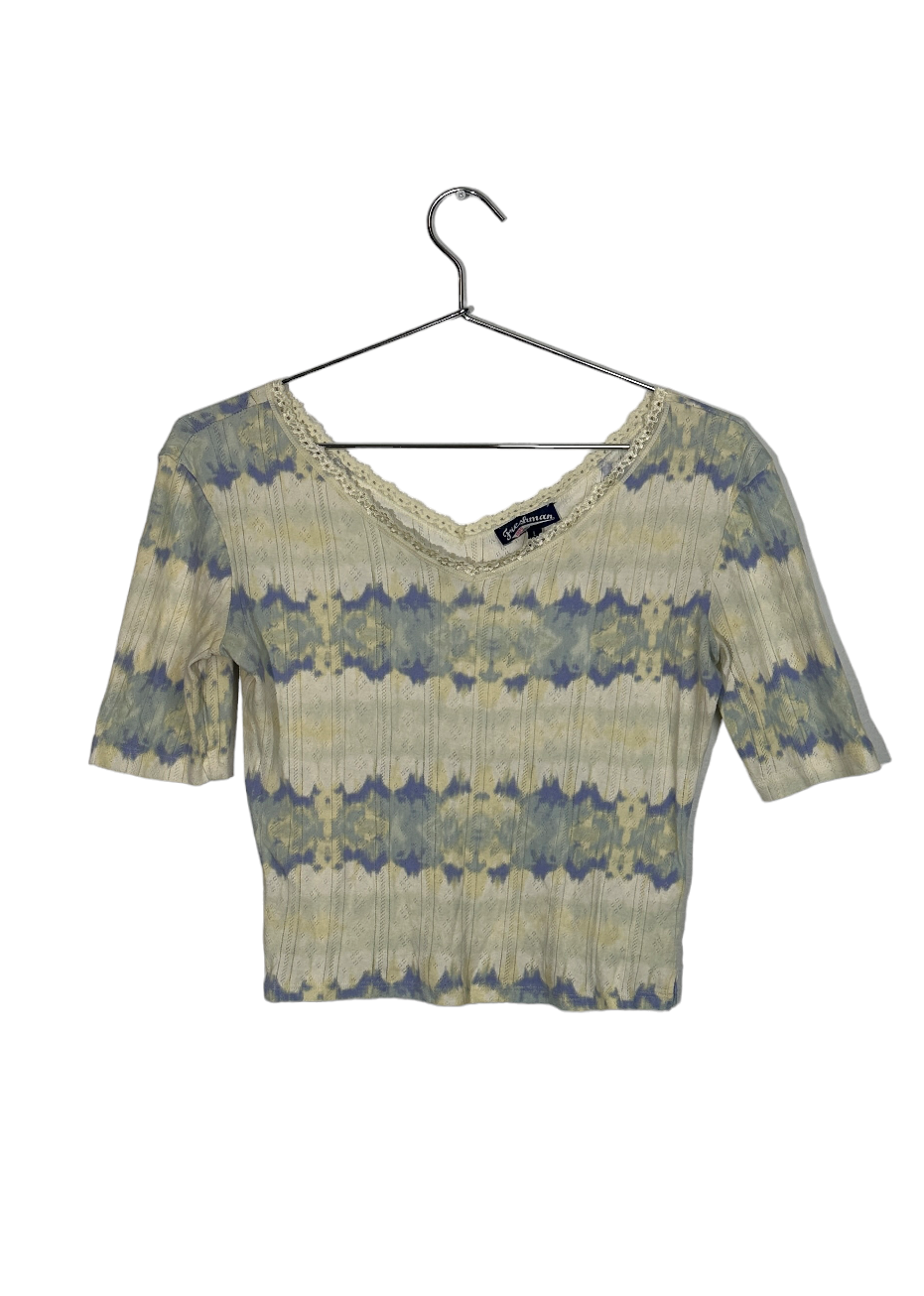 Pastel Tie Dye Quarter Sleeve Top