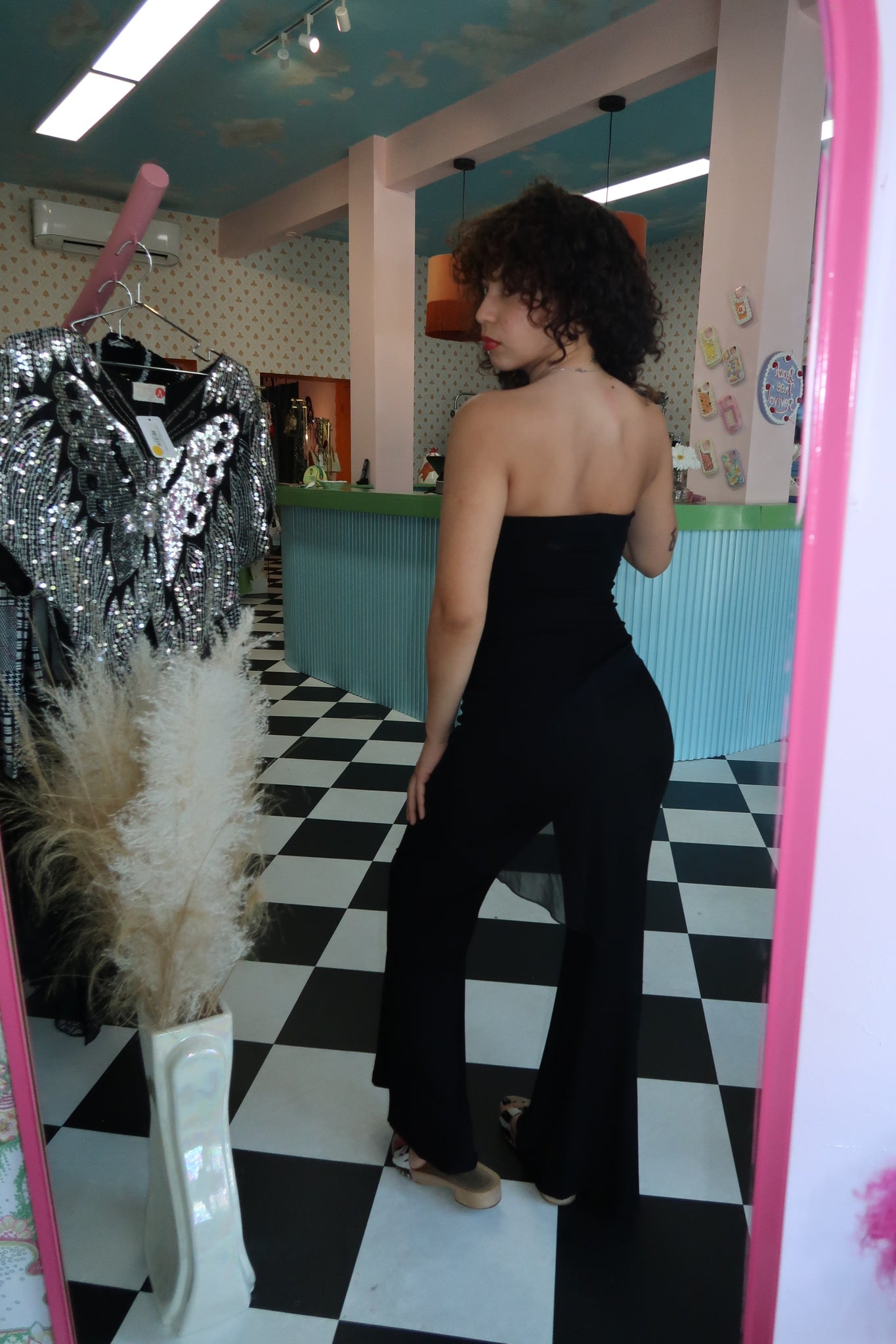 Black Sequined One Piece