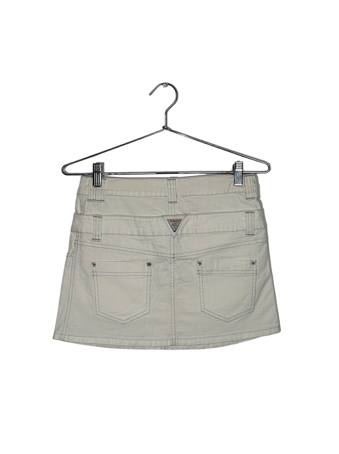 Fiorucci Double Waistband White Mini Skirt