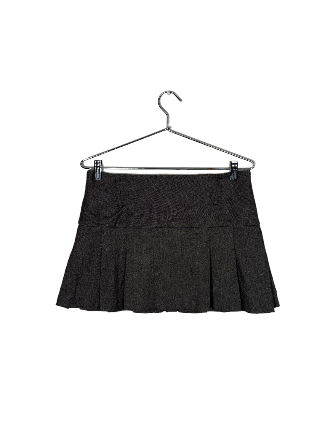 Grey Orsay Pleated Mini Skirt