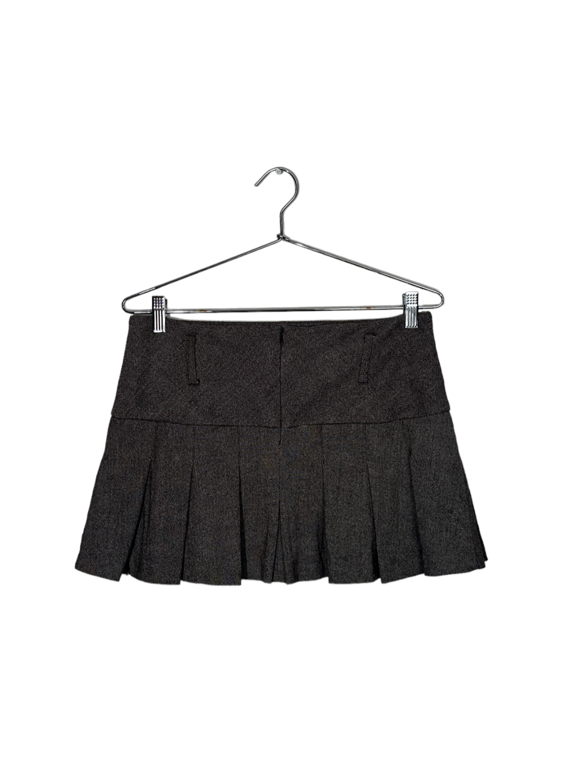 Grey Orsay Pleated Mini Skirt