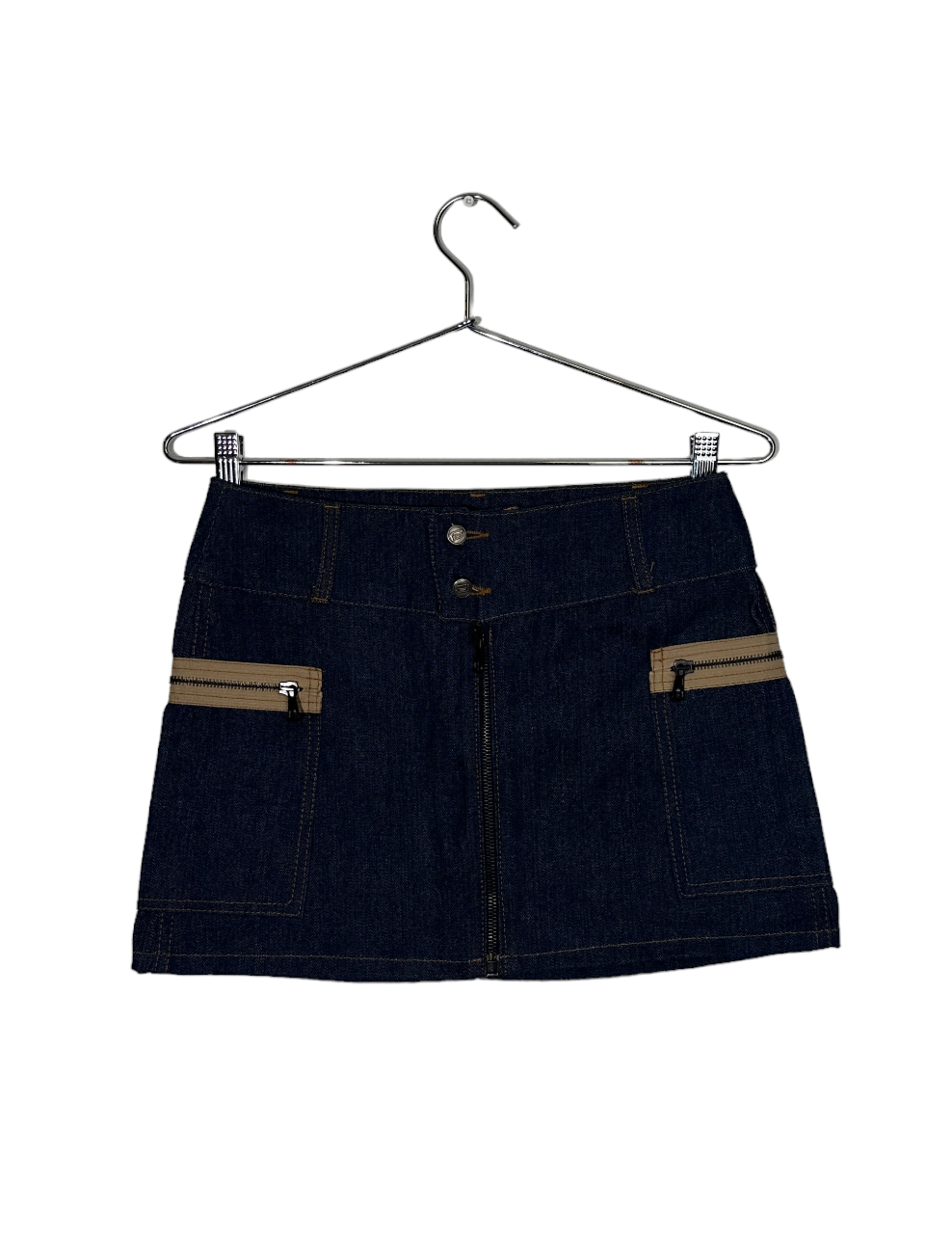 Denim Oy Jeans Zipper Pocket Mini Skirt