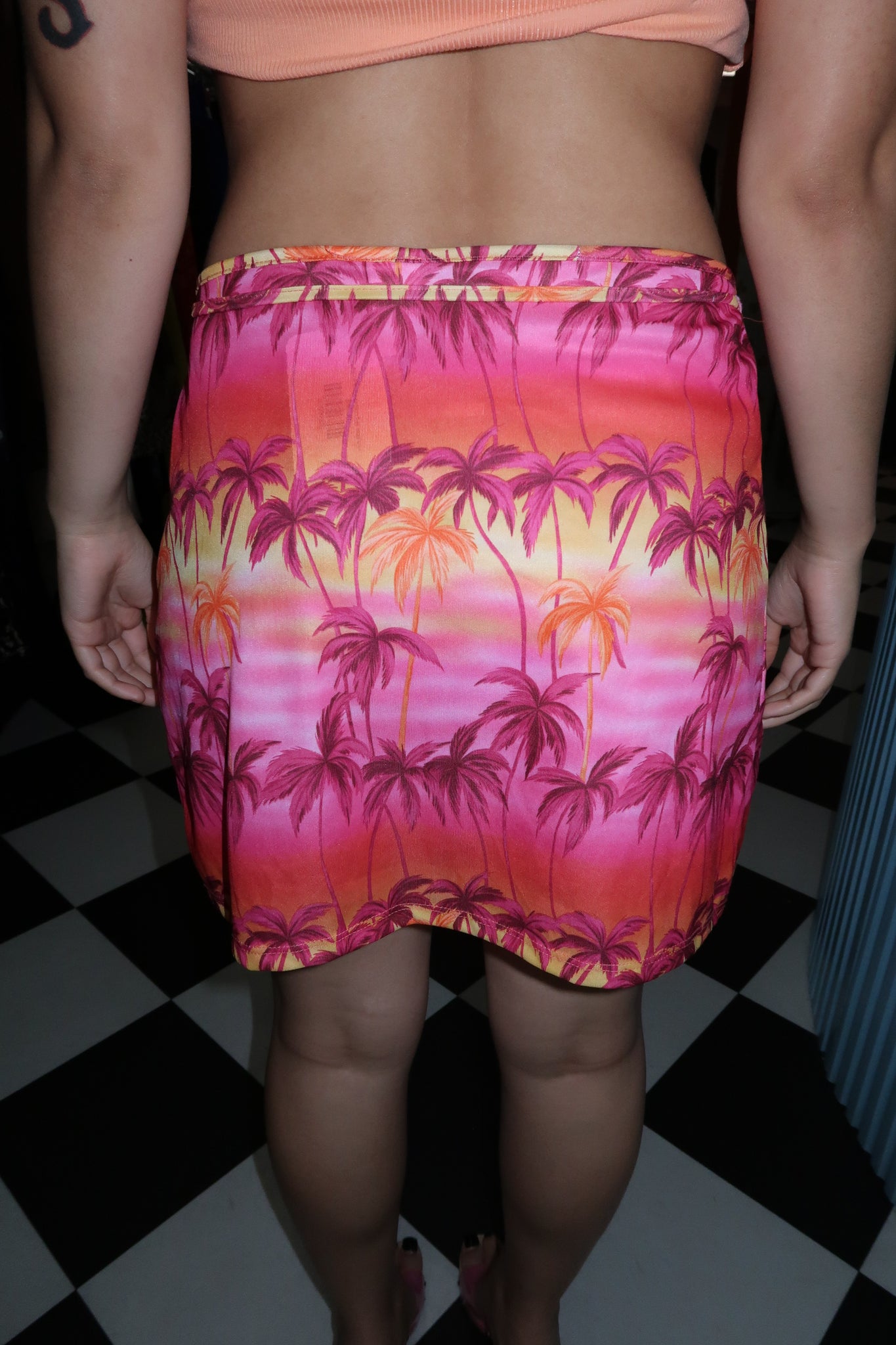 Sunset Palm Tree Wrap Skirt