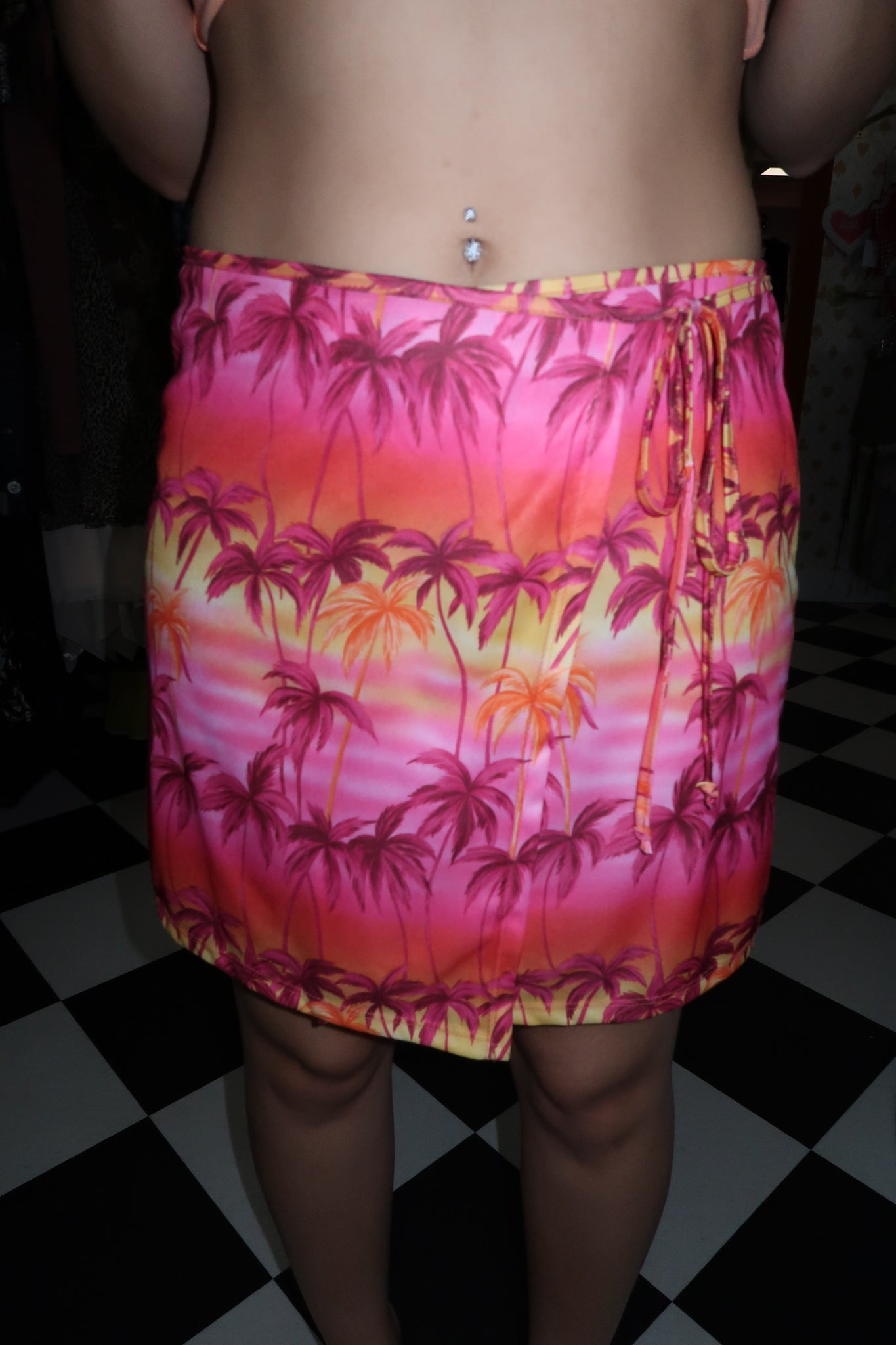 Sunset Palm Tree Wrap Skirt