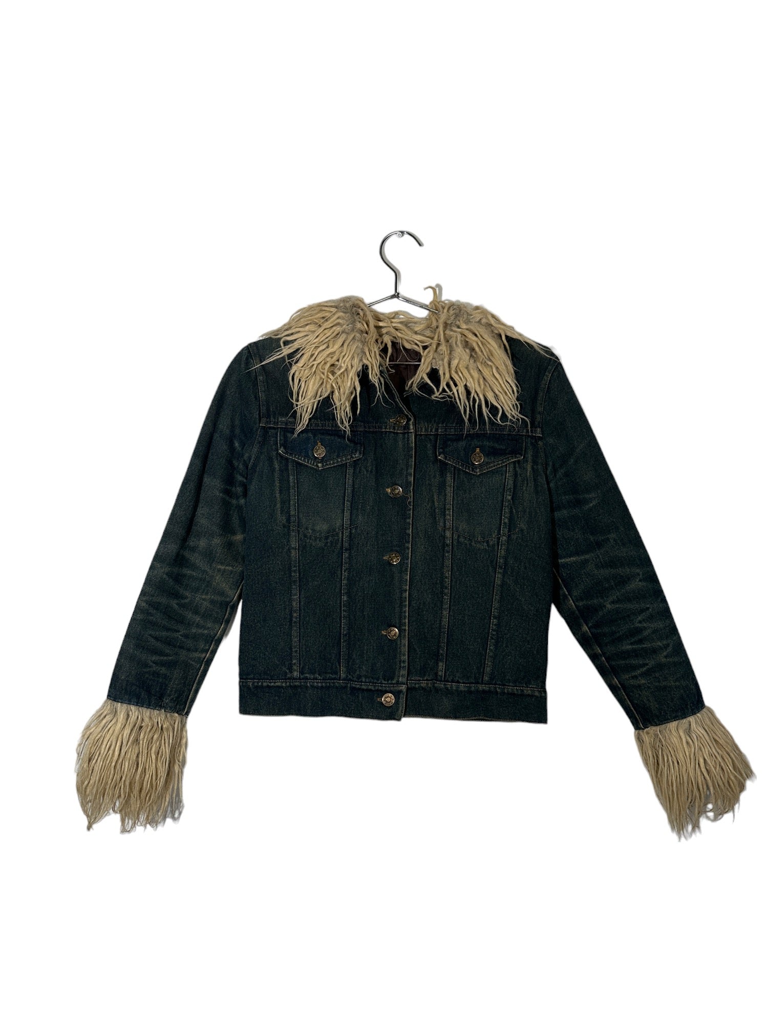 Denim Fur Trim Jacket